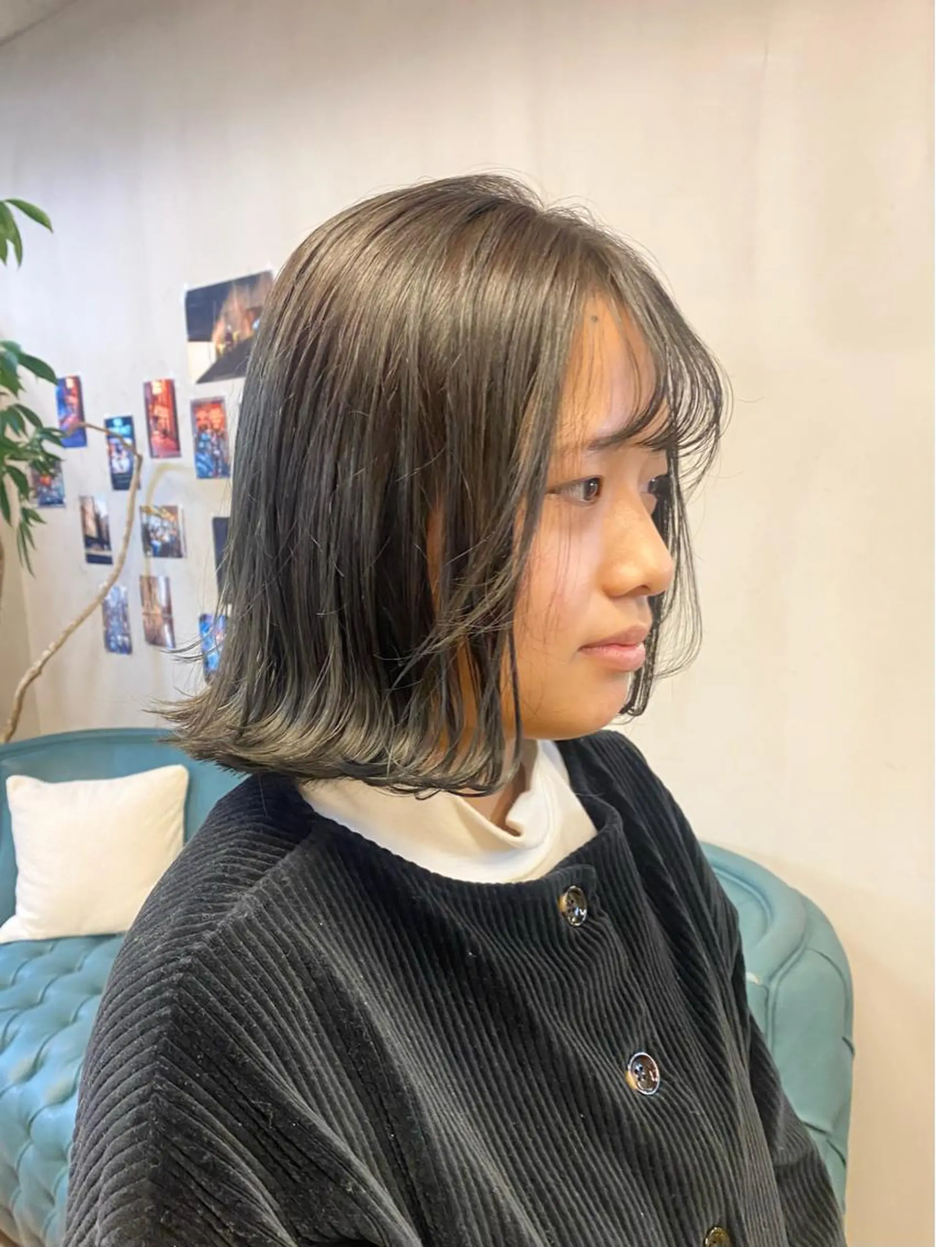 ミディアム カラー パーマ ヘアアレンジ ブリーチ グレージュ ブリーチなしカラー カット ヘアカラー トリートメント ハル🌸柔色/ ブリーチなし/艶髪のヘアスタイル