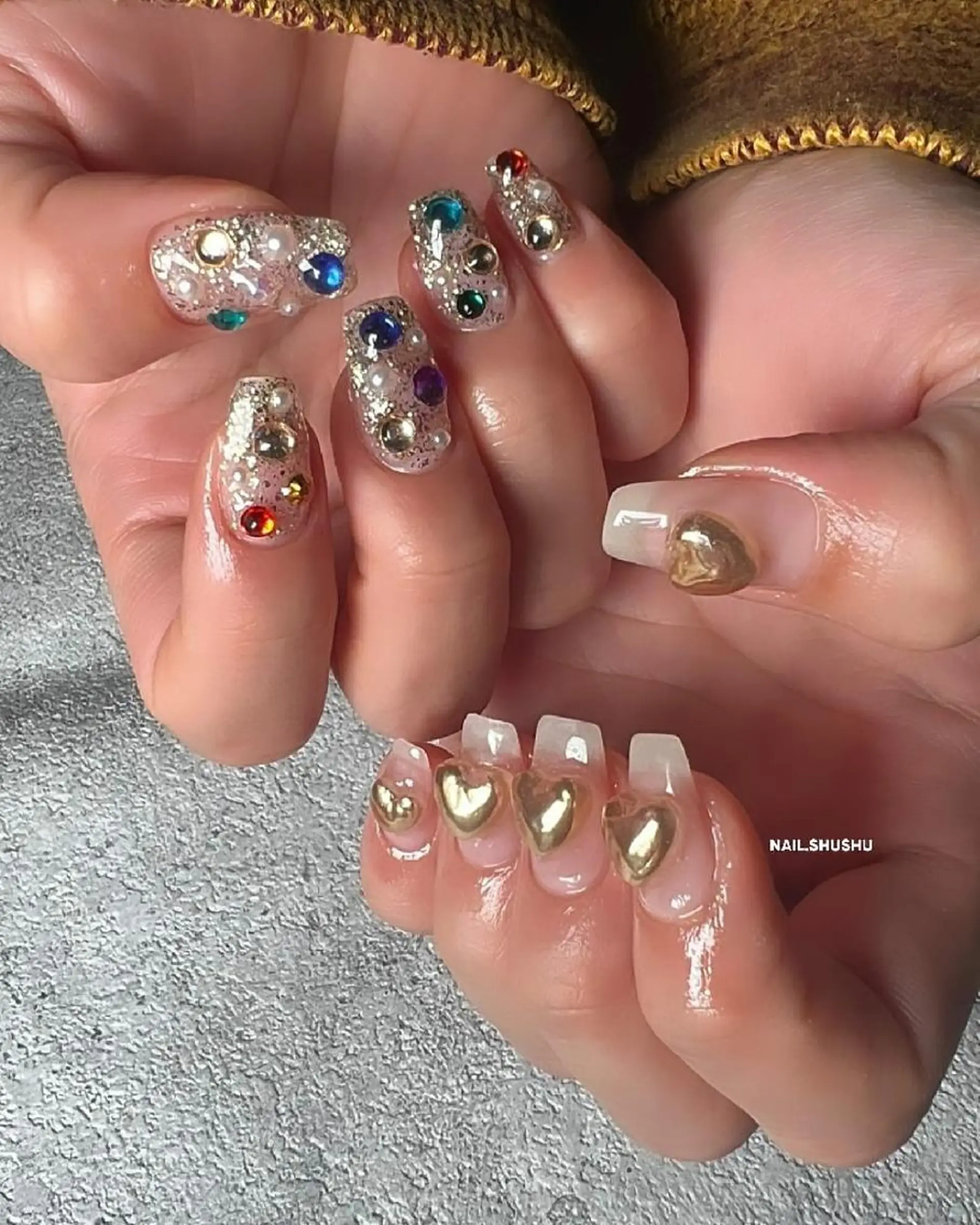 ネイル 持ち込み ニュアンスネイル オフィスネイル ワンカラーネイル シンプルネイル 3dパーツ/流行り 👧shushu❤️のネイルデザイン