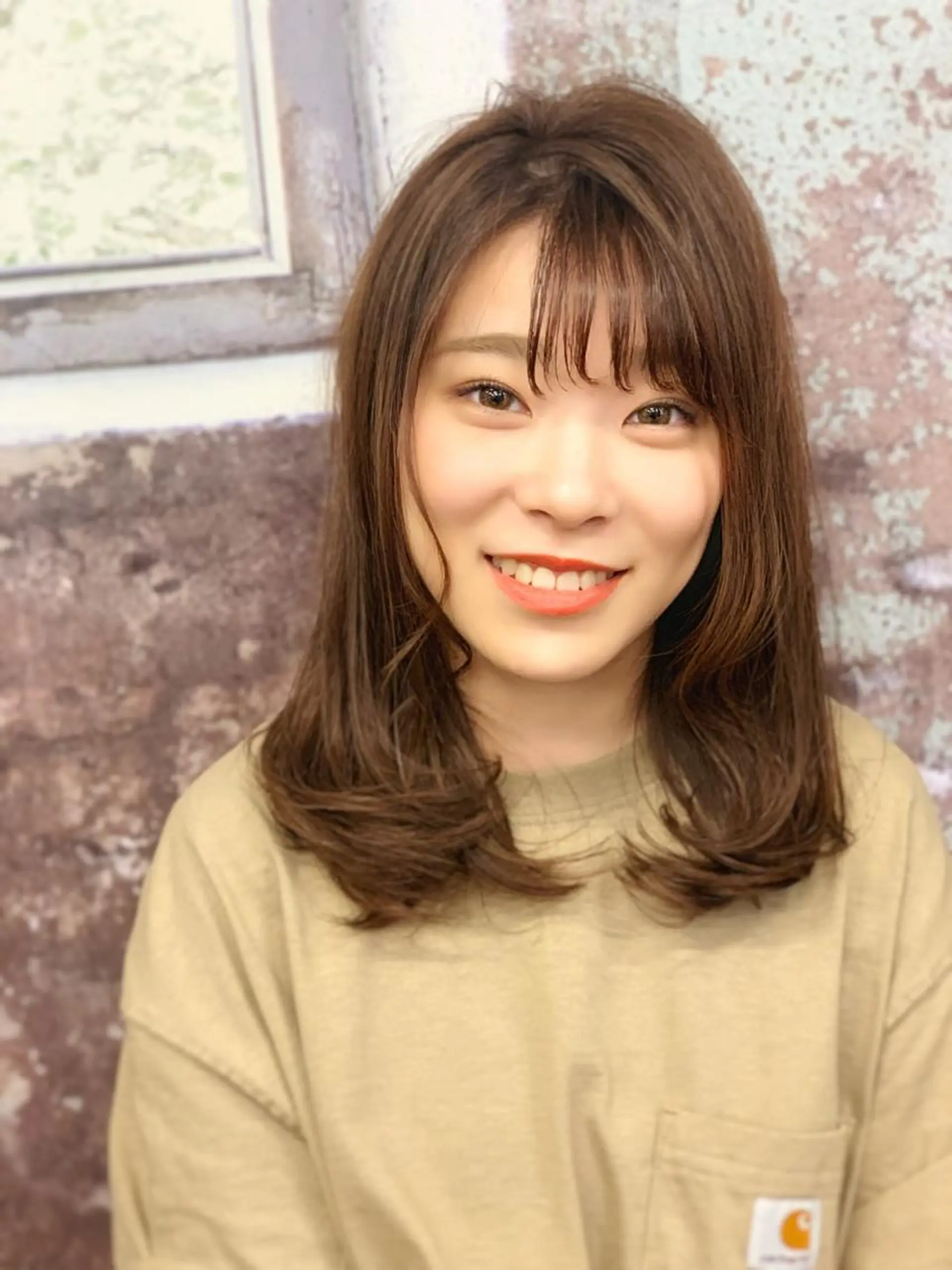 セミロング カット ヘアカラー slow所属・名取 純平のヘアスタイル