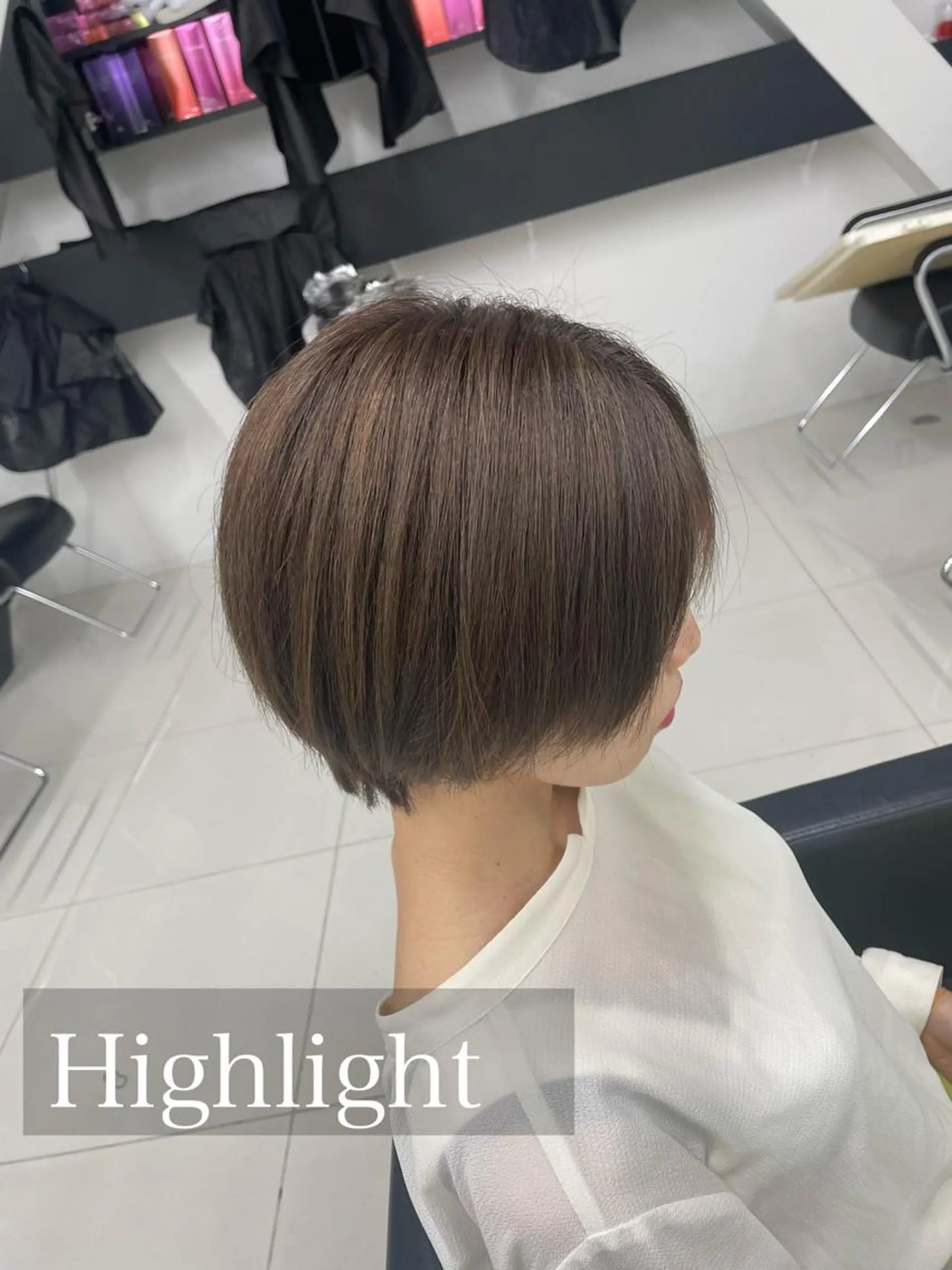 ショート ハイライト 学生 ⭐️無料！カット モデル募集⭐️夕貴のヘアスタイル