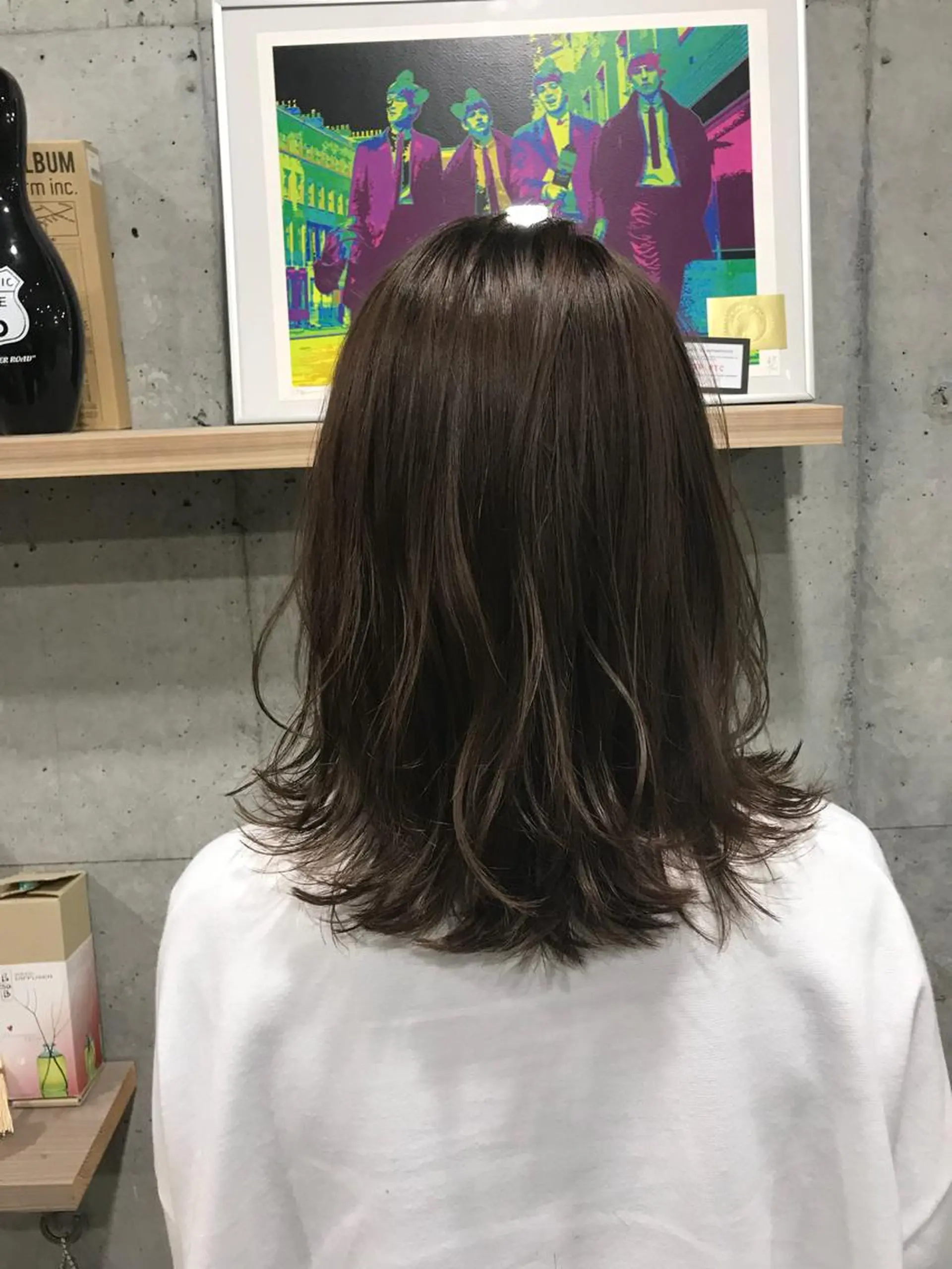 ミディアム カラー グレージュ 竹嶌 健吾のヘアスタイル