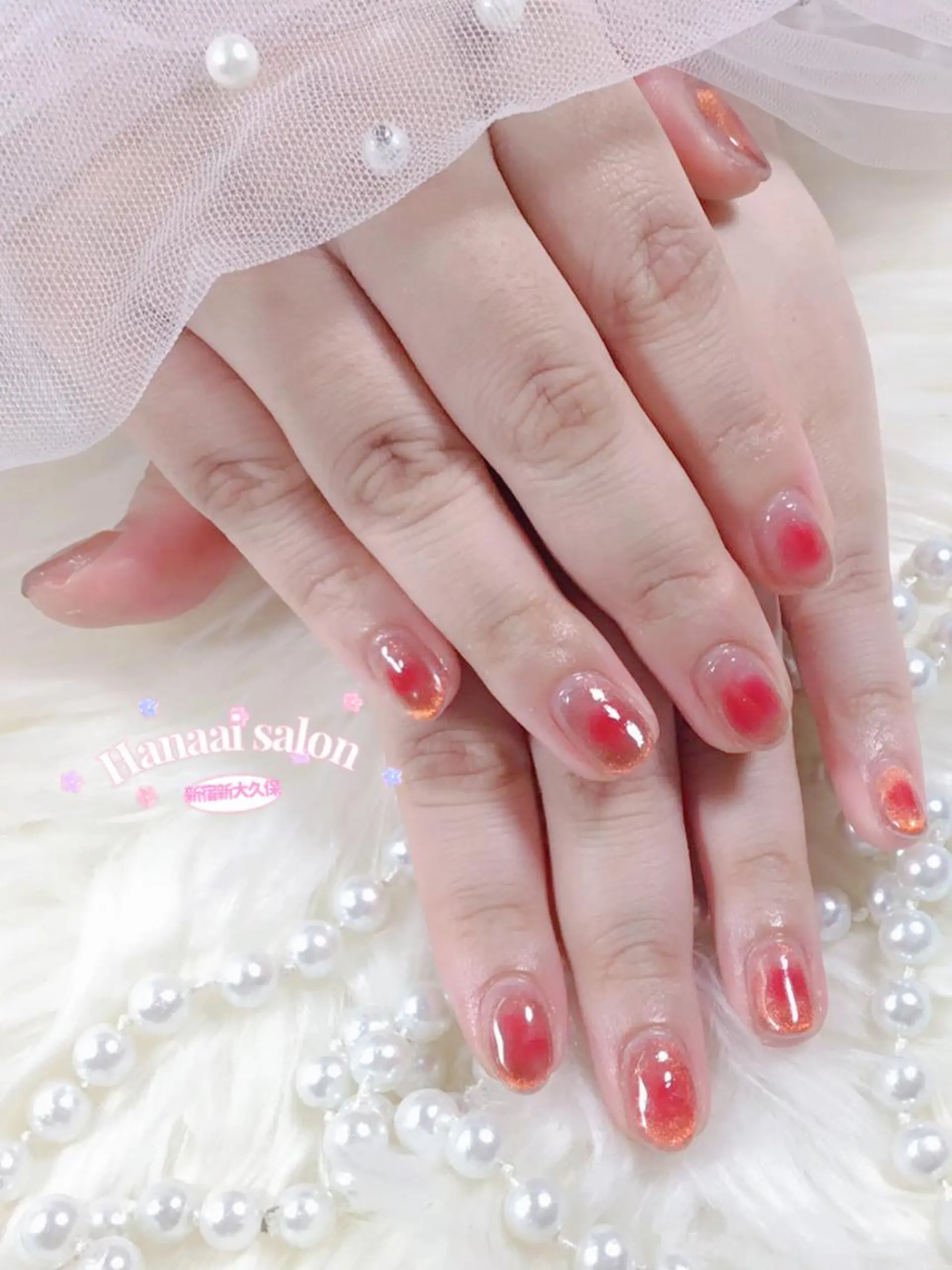 ネイル チークネイル ジェルネイル 韓国ネイル 持ち込み パラジェル ハンドネイル Hanaai Salon新大久保店のネイルデザイン