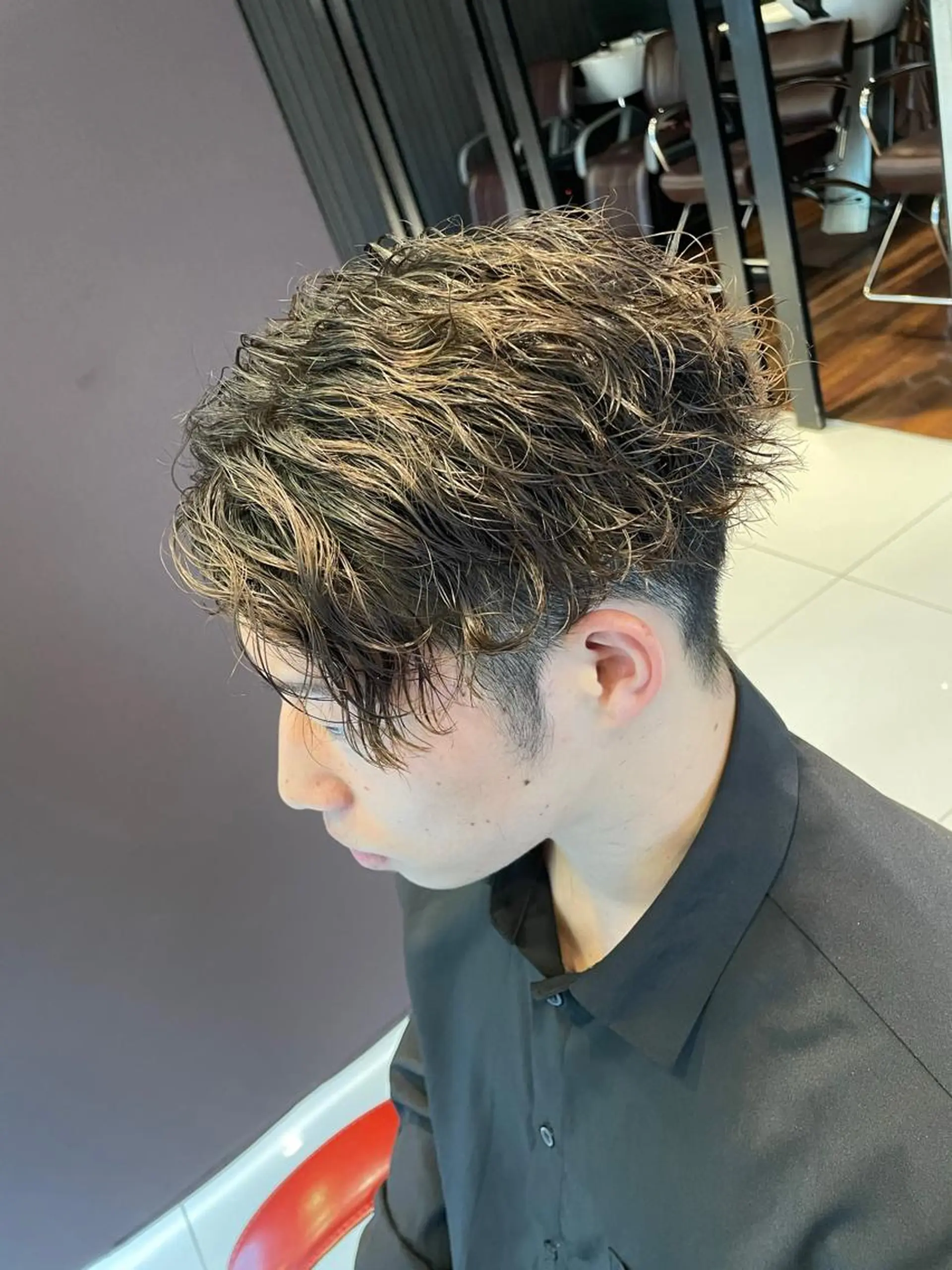 パーマ メンズ カット little×aimer仙台2号店所属・仙台駅/メンズパーマ /🔗髙橋海汰のヘアスタイル