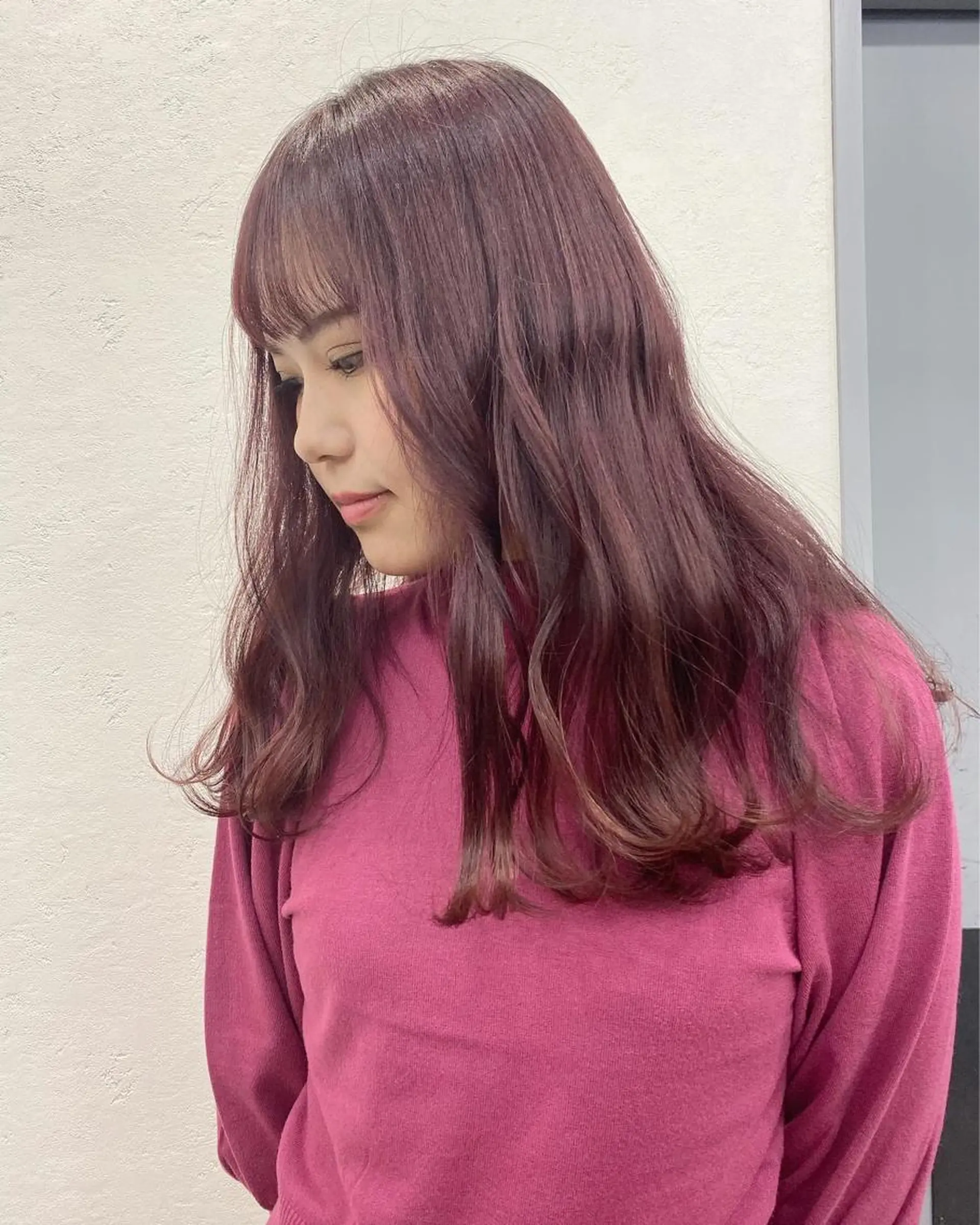 ロング カラー オリーブ/アッシュ やわらか透明感カラーのヘアスタイル