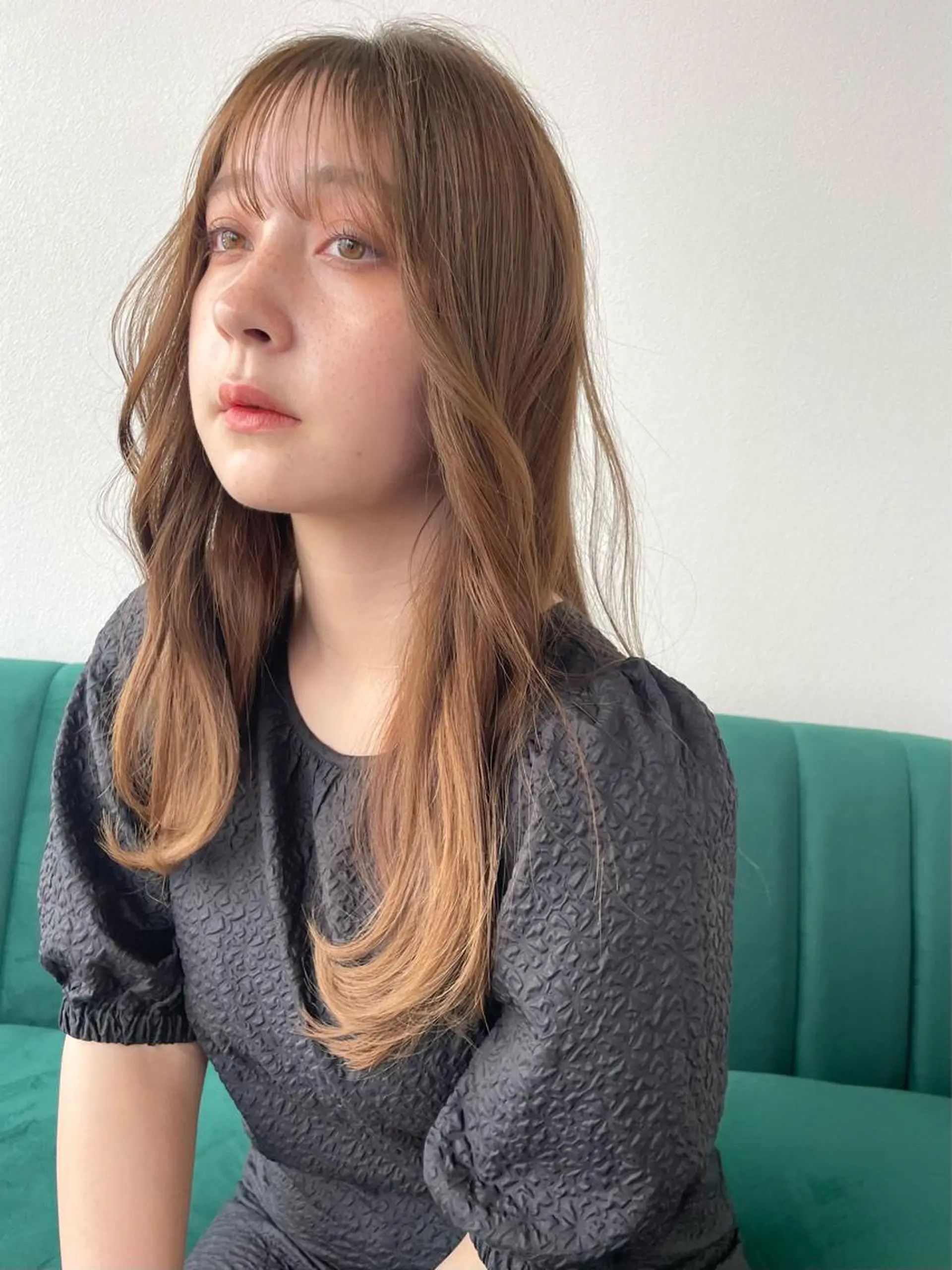 ロング カラー ベージュカラー カット ヘアカラー トリートメント kitin  吉祥寺 山岸花のヘアスタイル