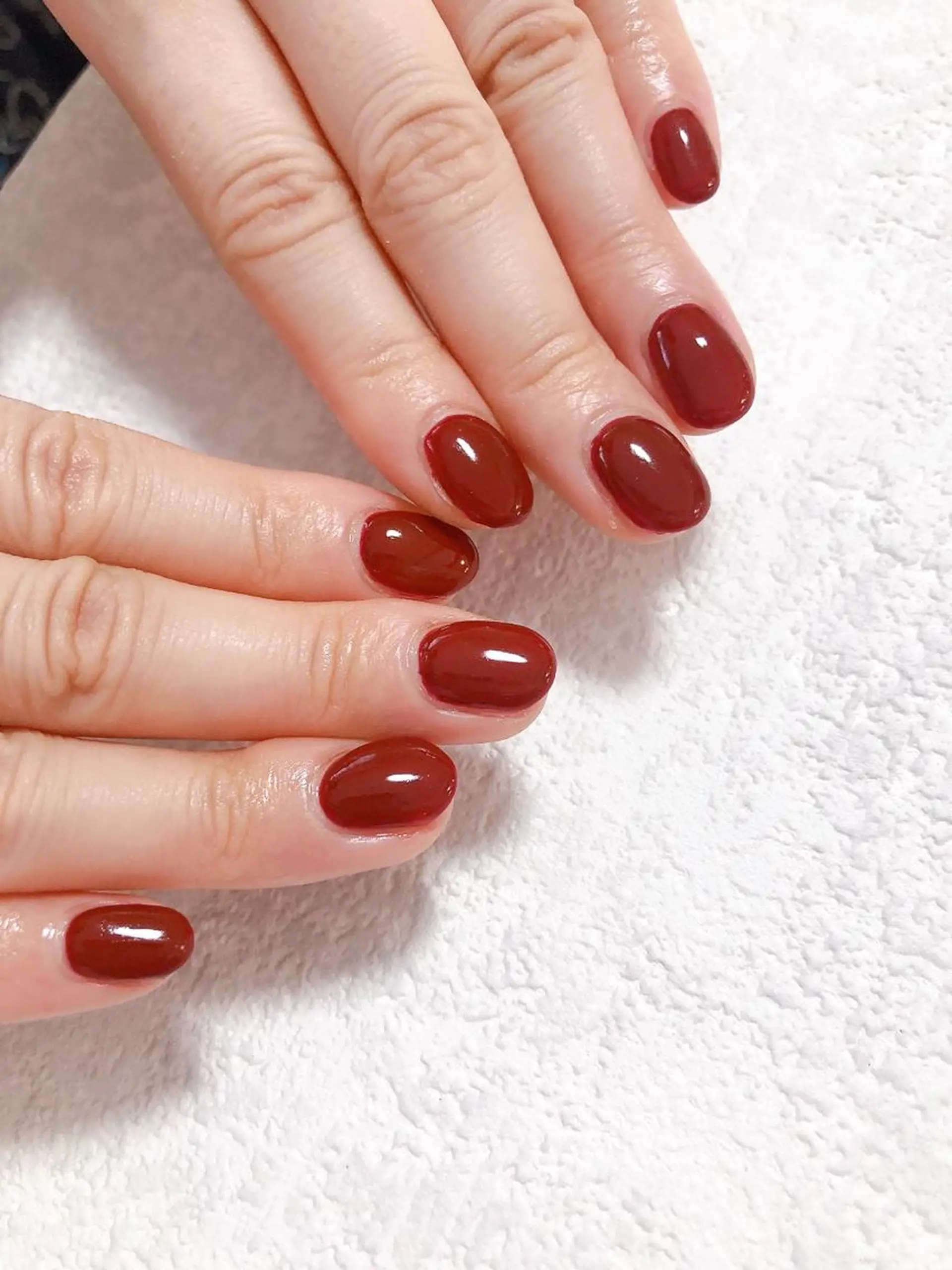 ネイル ボルドー ジェルネイル 韓国ネイル メンズネイル ワンカラーネイル Mogu nail 二子玉川のネイルデザイン