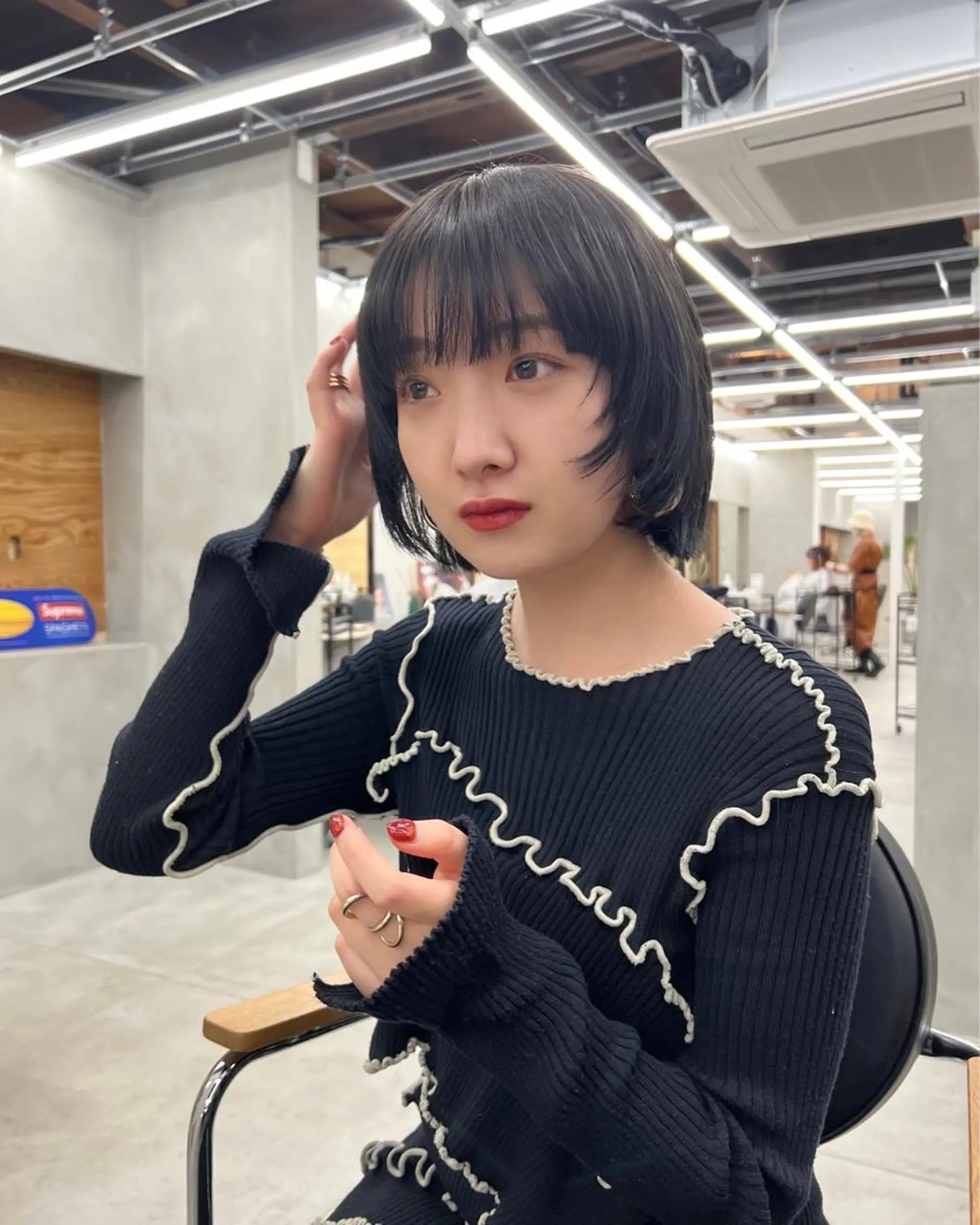 ショート カラー 顔まわりレイヤー レイヤーカット デザイン/レイヤー Kaito🐩/栄のヘアスタイル