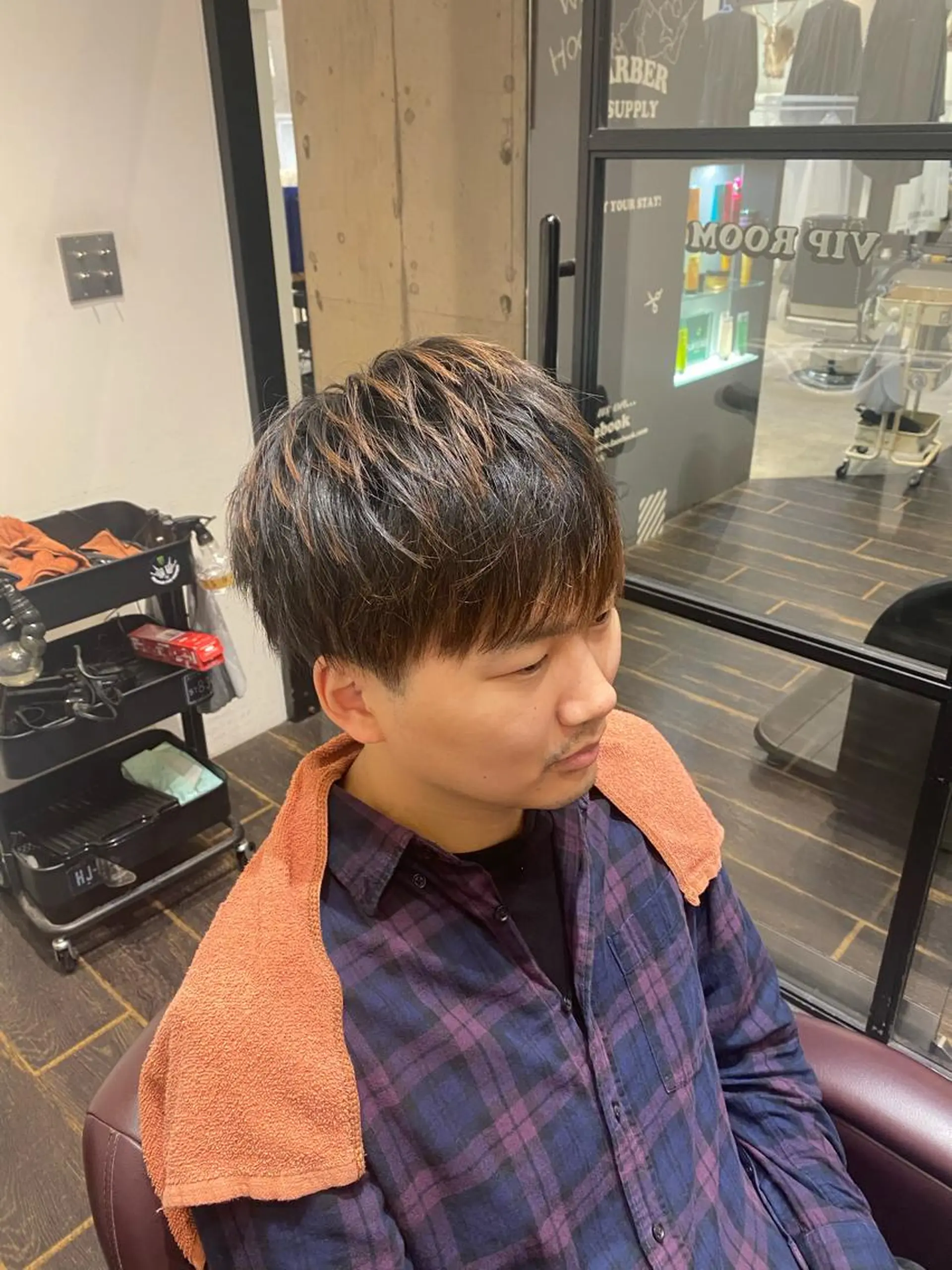 ショート カラー パーマ ヘアアレンジ メンズ QUONHEAL谷町店所属・TAIGA /メンズ美容師のヘアスタイル