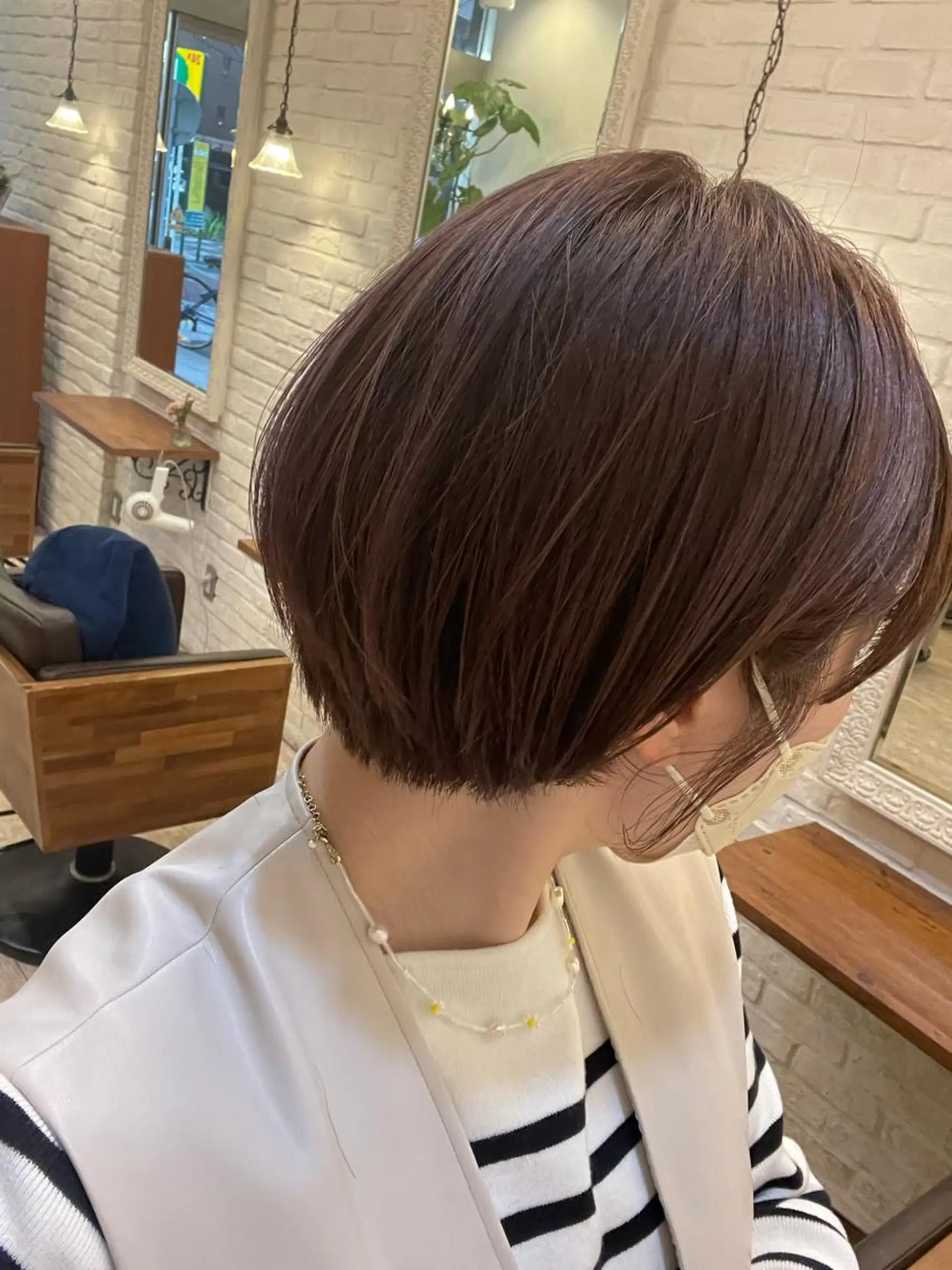 ショート カラー ベージュカラー ピンクカラー ピンクベージュ SHANTi 飯塚 ヘアセット/髪質改善のヘアスタイル