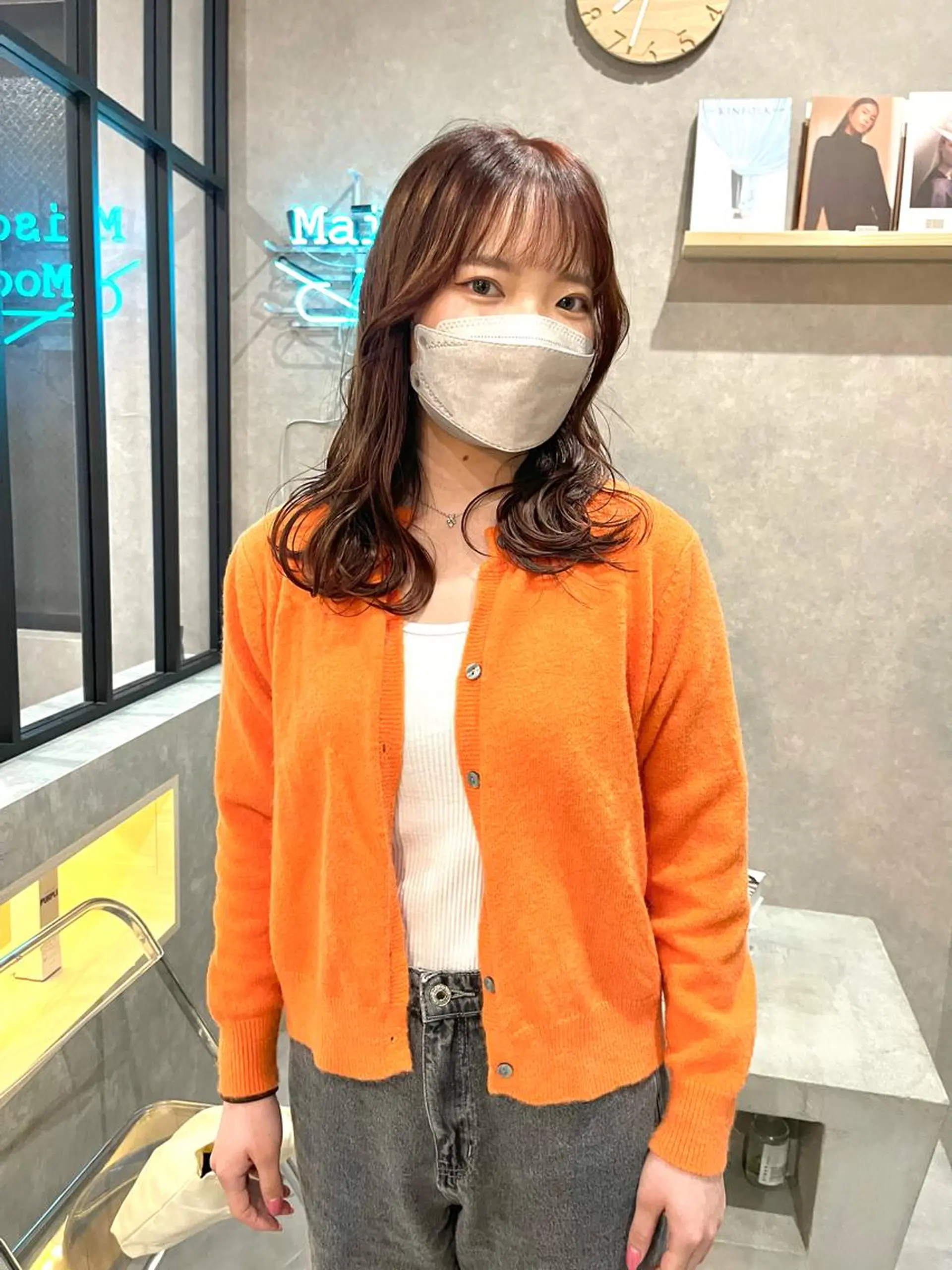 ミディアム カラー ヘアカラー トリートメント mood tatemachiのヘアスタイル