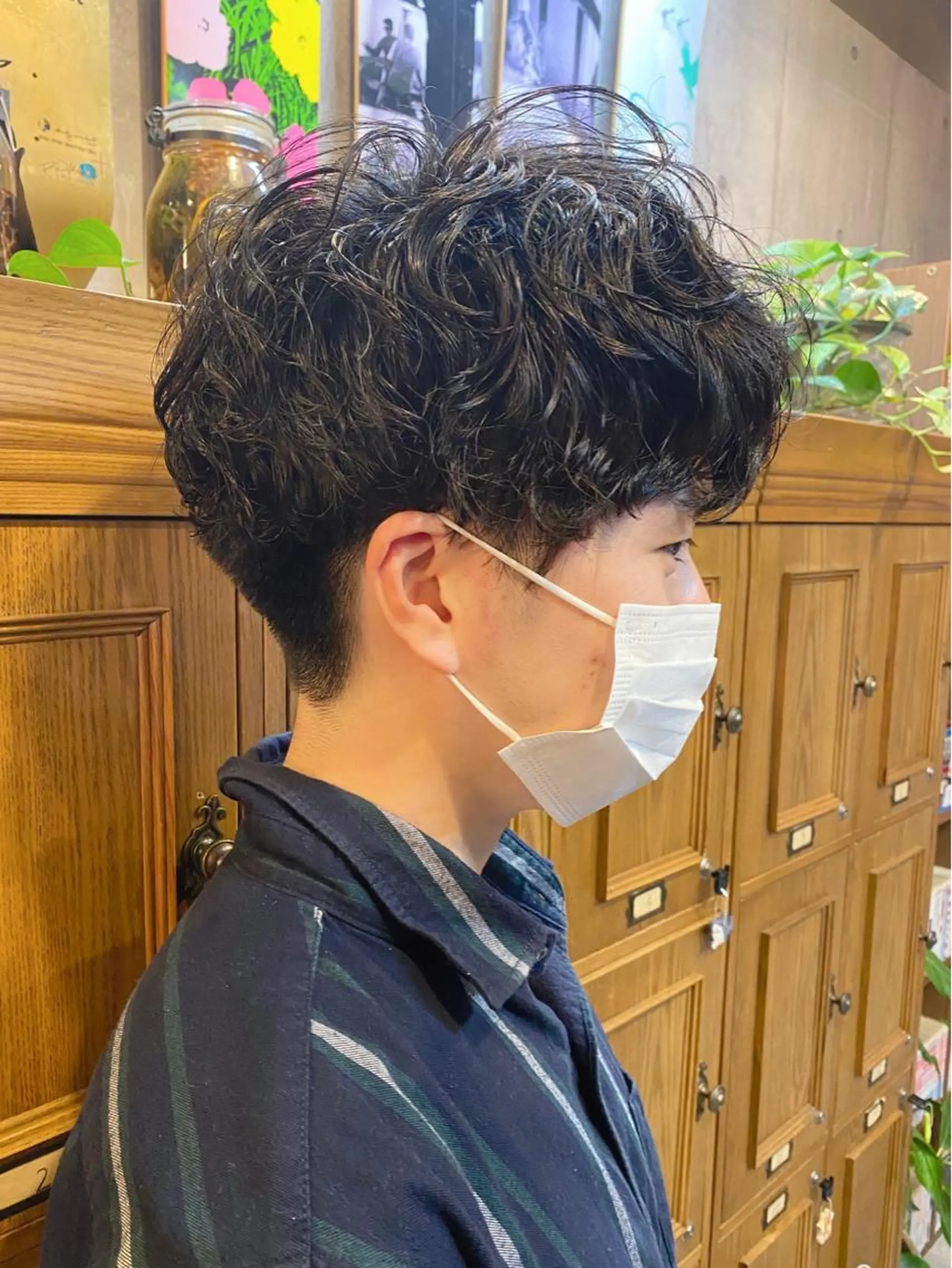 ショート パーマ メンズ メンズパーマ ツーブロック スパイラルパーマ 【扉gate】野崎 英幸のヘアスタイル