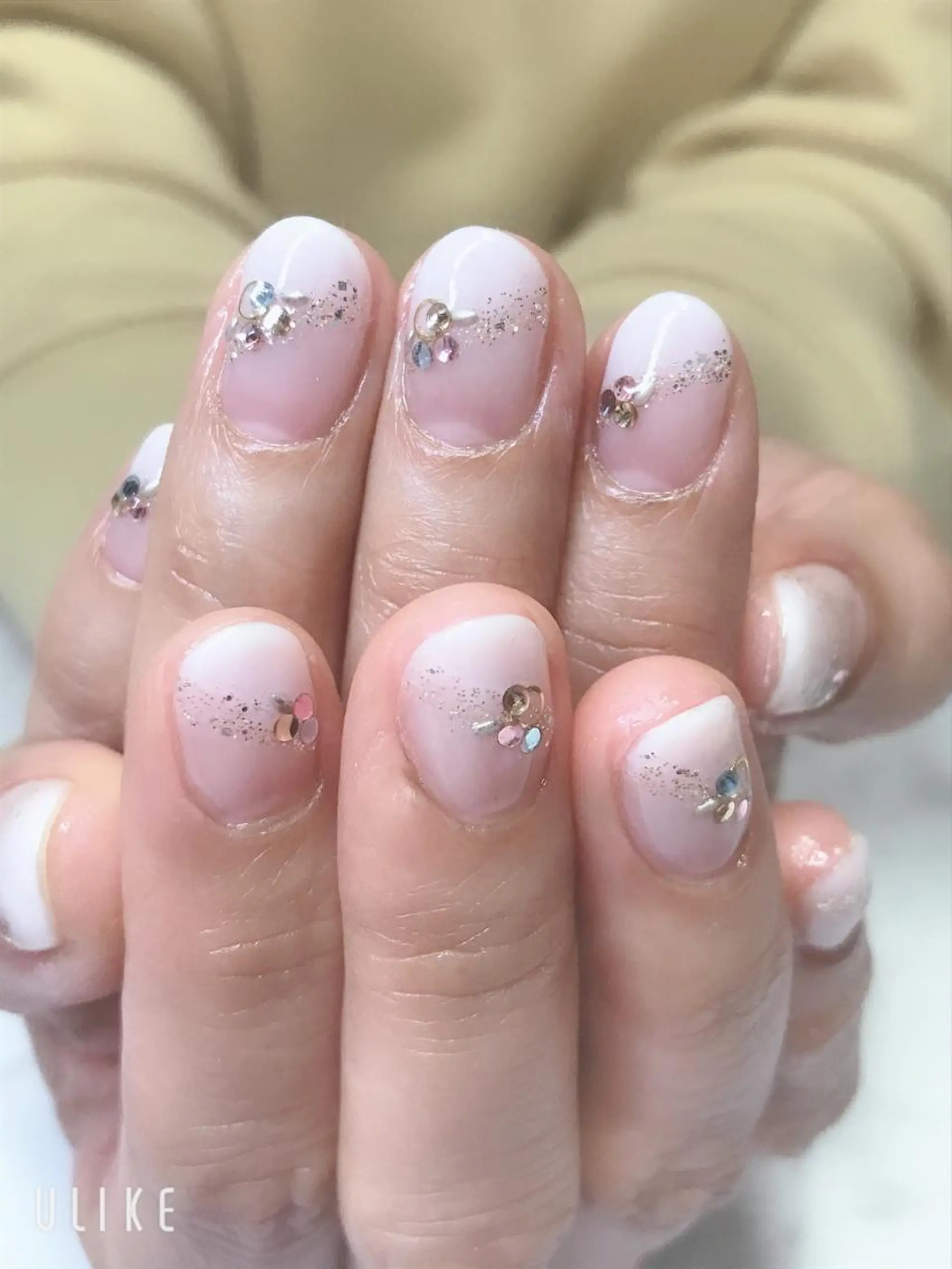 ネイル グラデーション オフィスネイル シンプルネイル ブライダルネイル ステラ marikominoのネイルデザイン