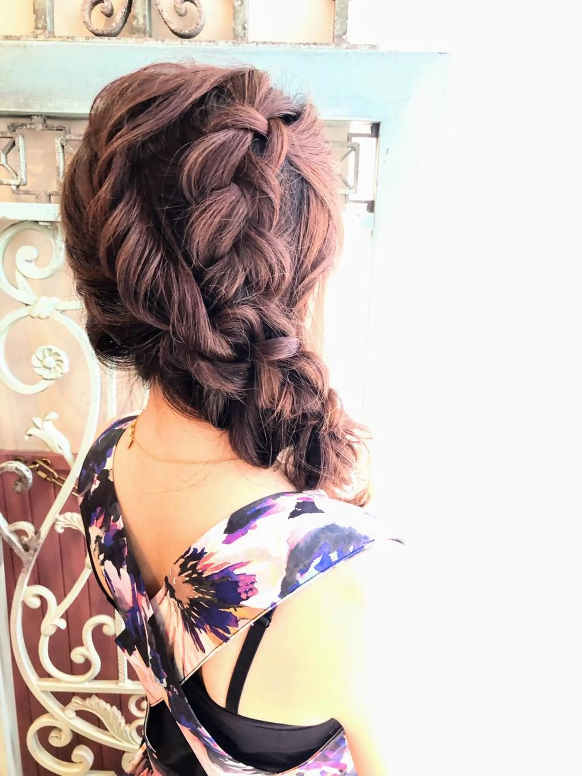 ロング カラー パーマ ヘアアレンジ ヘアセット 表参道Lise おおいしおりのヘアスタイル