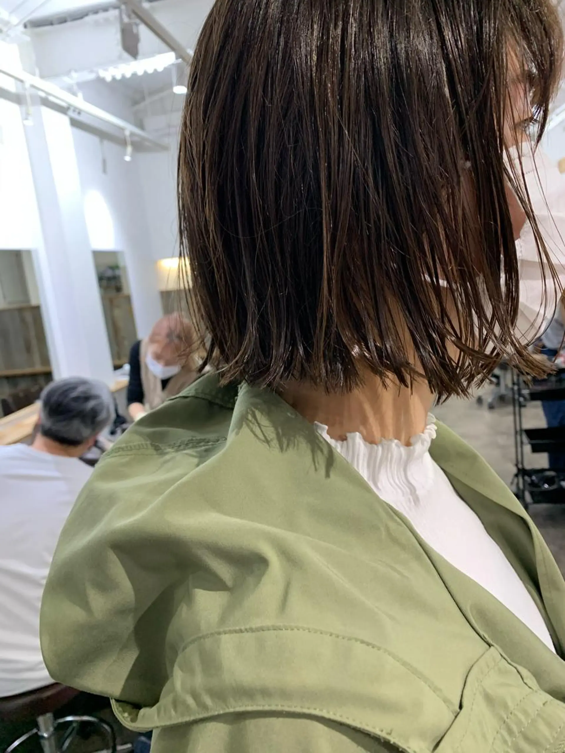 ショート 切りっぱなしボブ ボブ パーマ/透明感カラー /ボブ/吉田一生のヘアスタイル