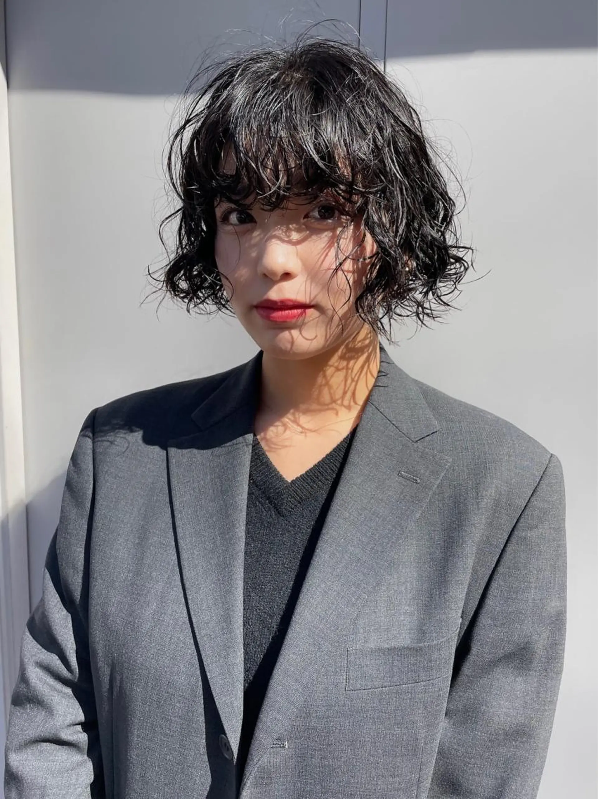 ミディアム パーマ ボブカットモデル/パ ーマ/harunaのヘアスタイル