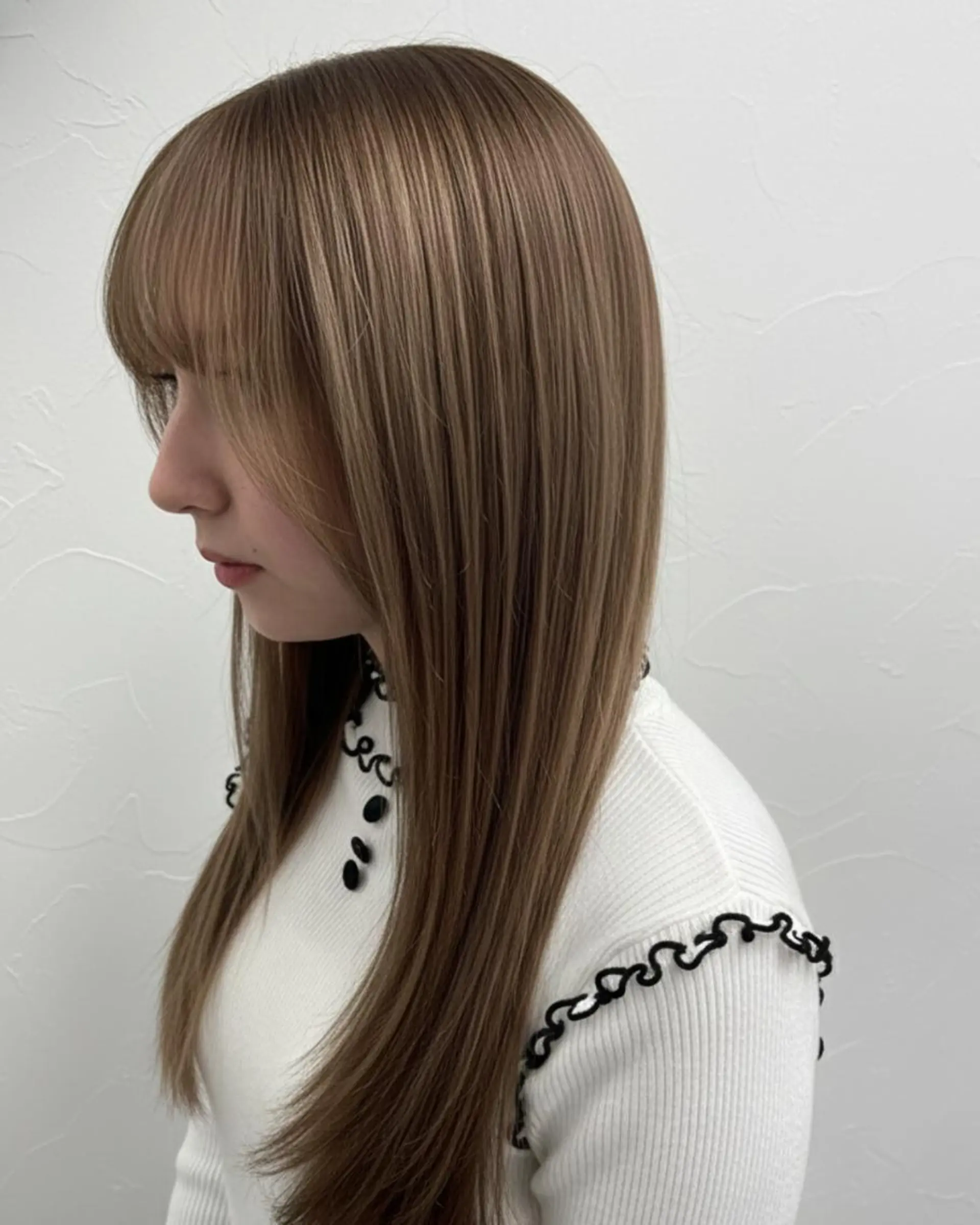 ロング カット ヘアカラー 松本/透明感カラー/ ベージュ/青木 未羽のヘアスタイル