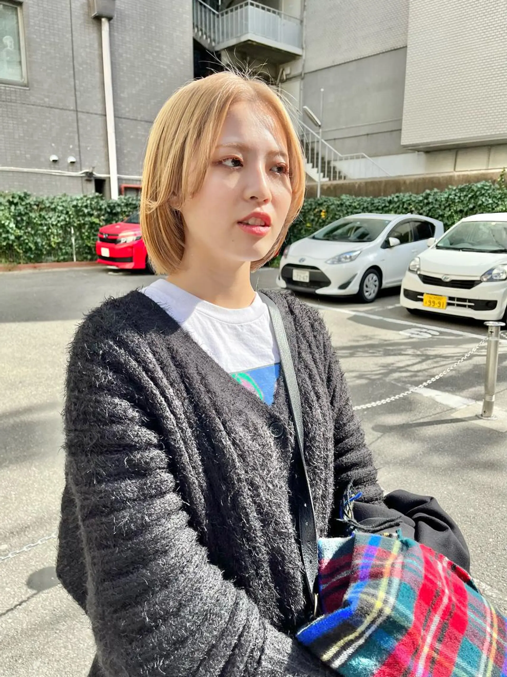 ショート カラー ベージュカラー ブリーチ ブロンド ブロンドベージュ ケアブリーチ カット ヘアカラー ショート/パーマ/ カラー/FUKOのヘアスタイル