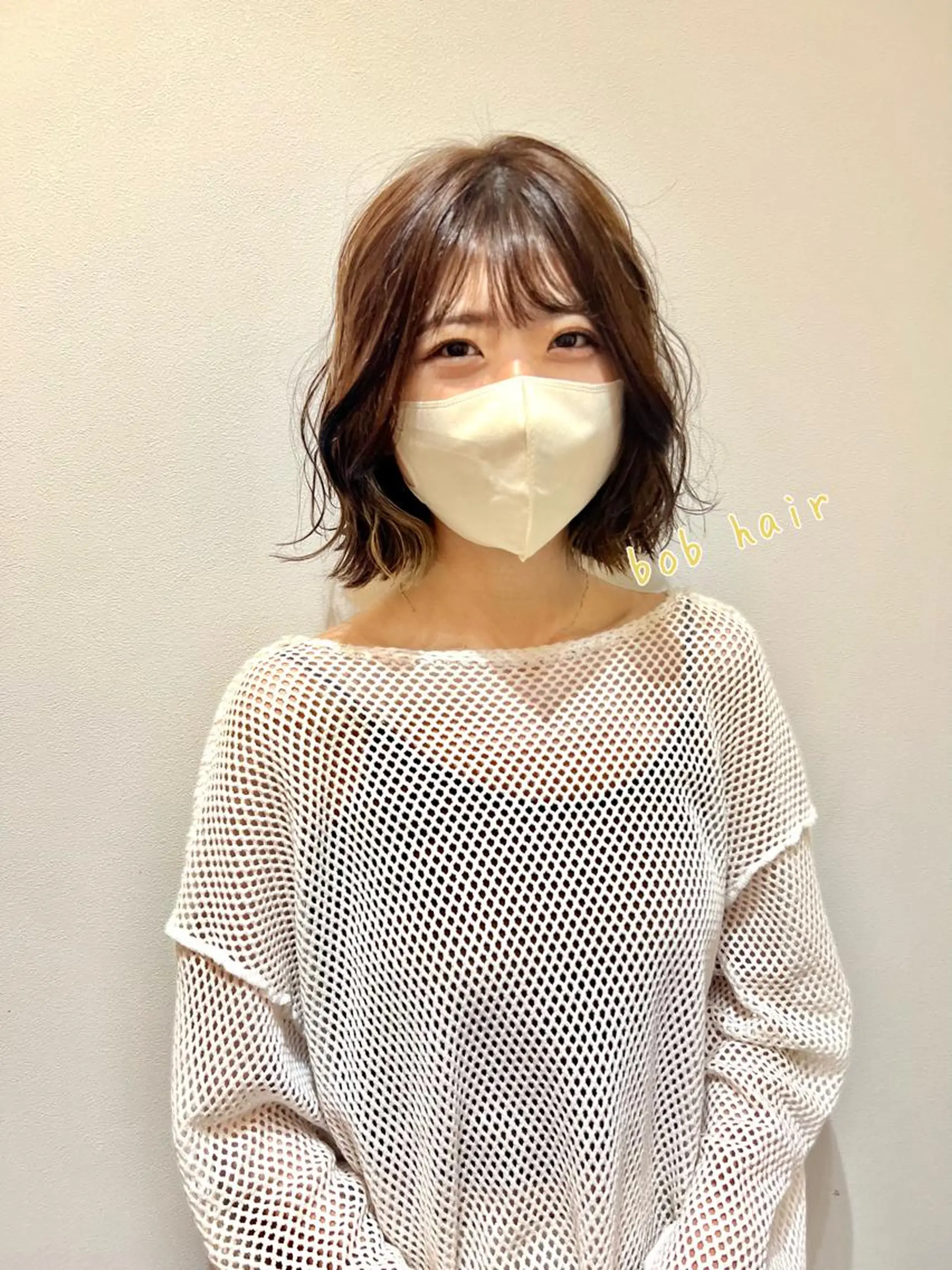 ショート カラー ベージュカラー ブラウンカラー ブラウンベージュ ボブ カット ヘアカラー トリートメント しおり/パーマ/ newi町田のヘアスタイル