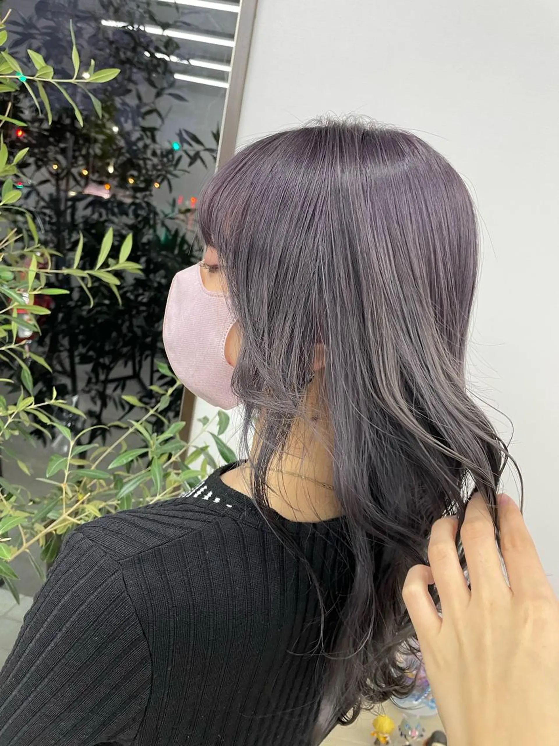 カラー グレージュ ラベンダーカラー ラベンダーグレージュ ラベンダーグレー オノ アカネのヘアスタイル