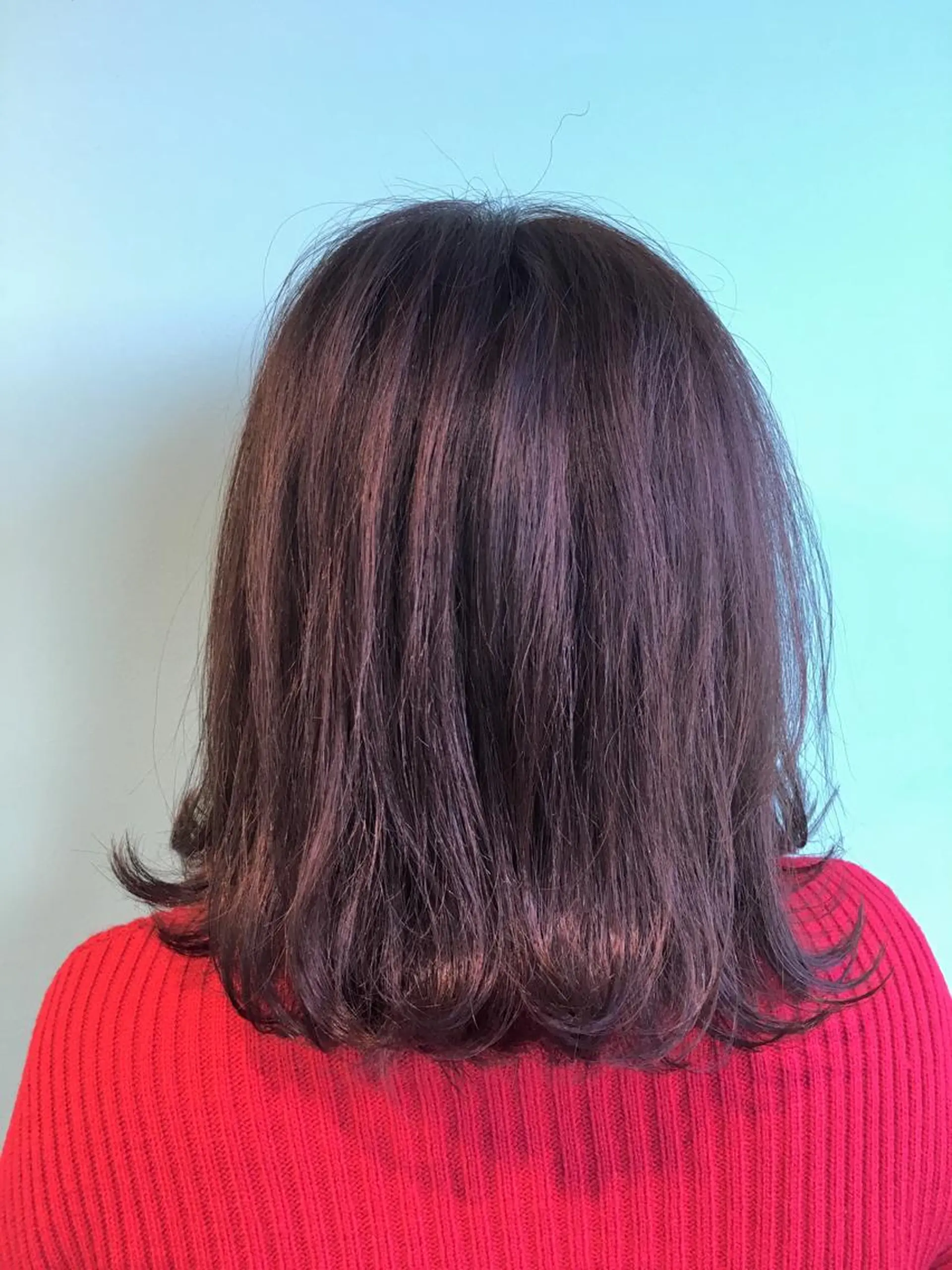 ミディアム カラー パーマ アッシュ パープルカラー パープルアッシュ さかい なつみのヘアスタイル