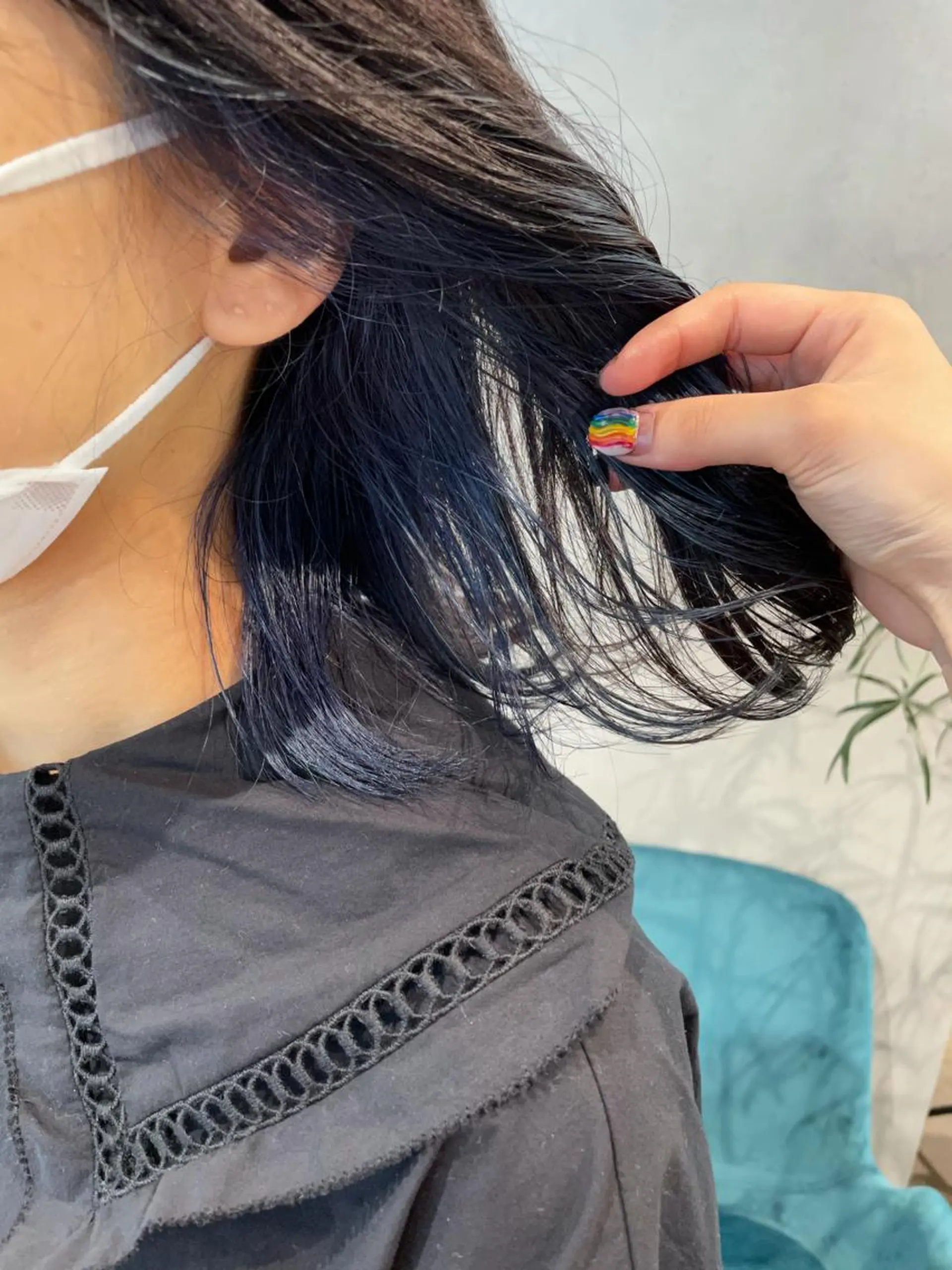 ミディアム カラー ブリーチ ブルーカラー ヘアカラー ナチュラル透明感🌱 小山美樹子のヘアスタイル