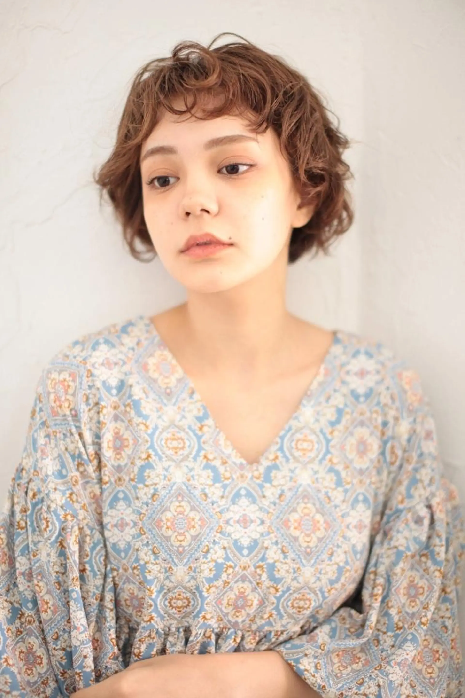 セミロング パーマ カット パーマ 小田川 竜也のヘアスタイル