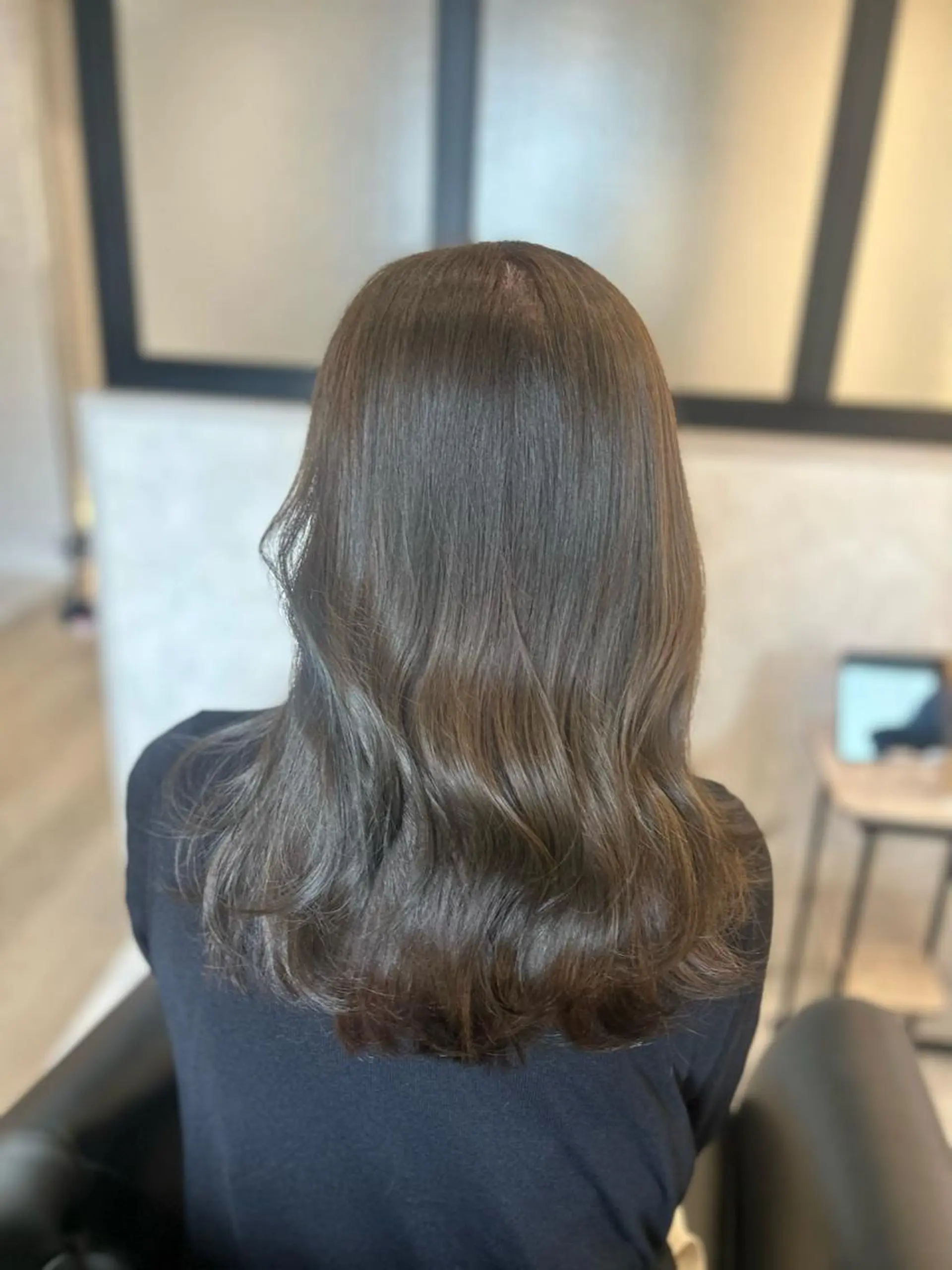 セミロング カラー ヘアカラー トリートメント &chaLme   心斎橋所属・emi/髪質改善/ 韓国風/艶カラーのヘアスタイル