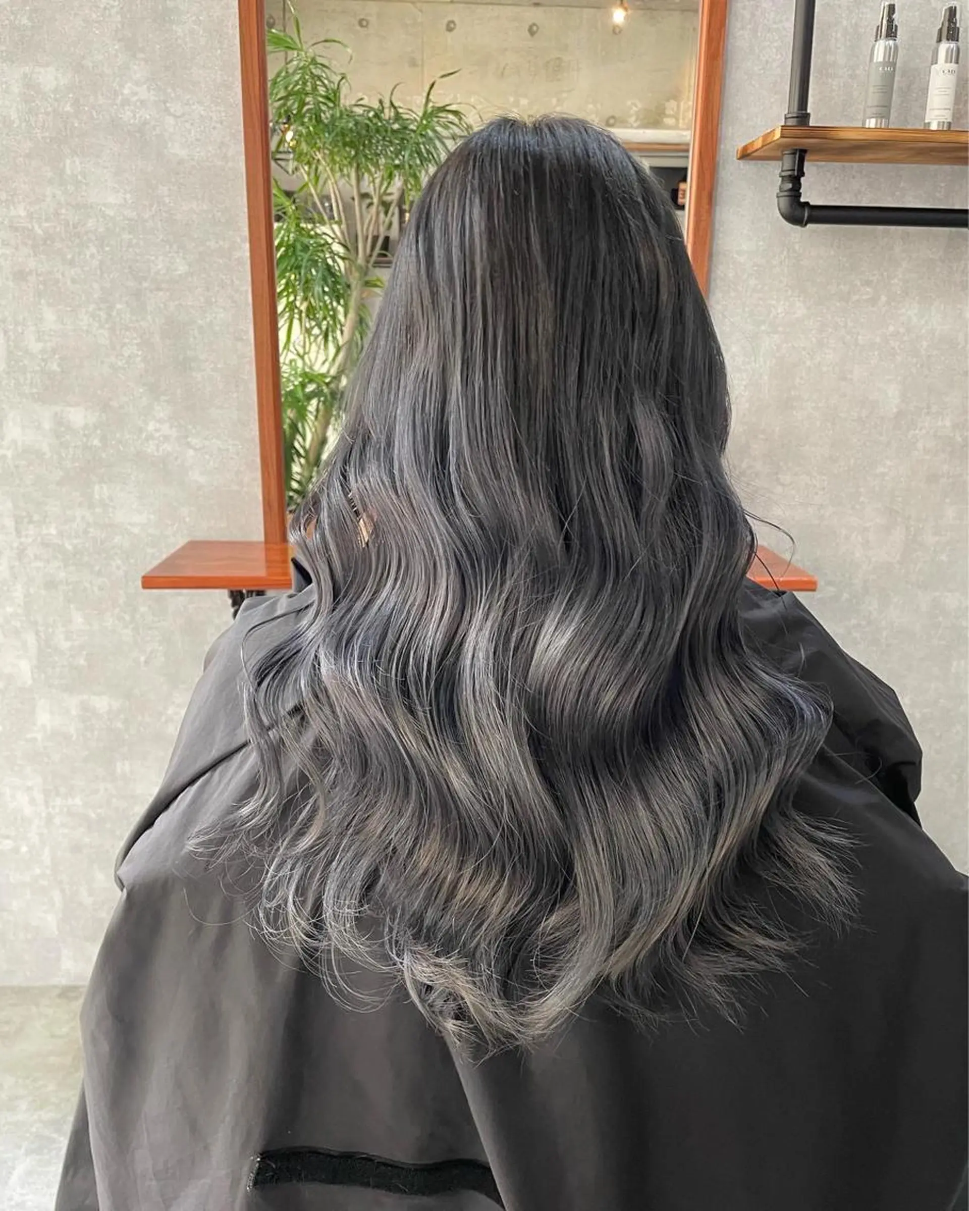 ロング アッシュ 韓国風カラー パープルカラー ボブ ハイライト andKおもろまち店 艶ダブルカラー✨のヘアスタイル