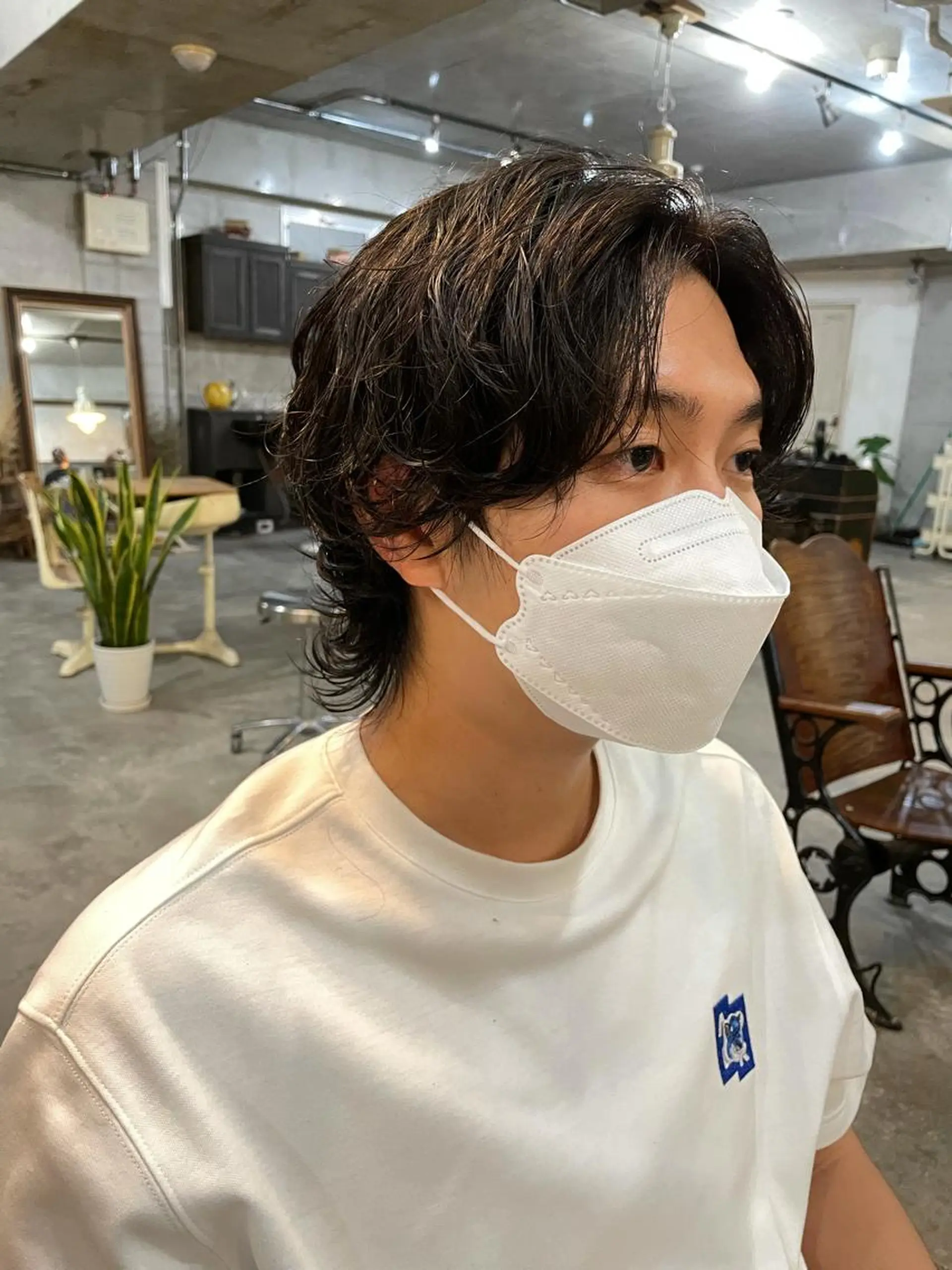 ミディアム カラー パーマ メンズ カット パーマ トリートメント 南堀江🌿パーマ Tetsu【テツ】のヘアスタイル