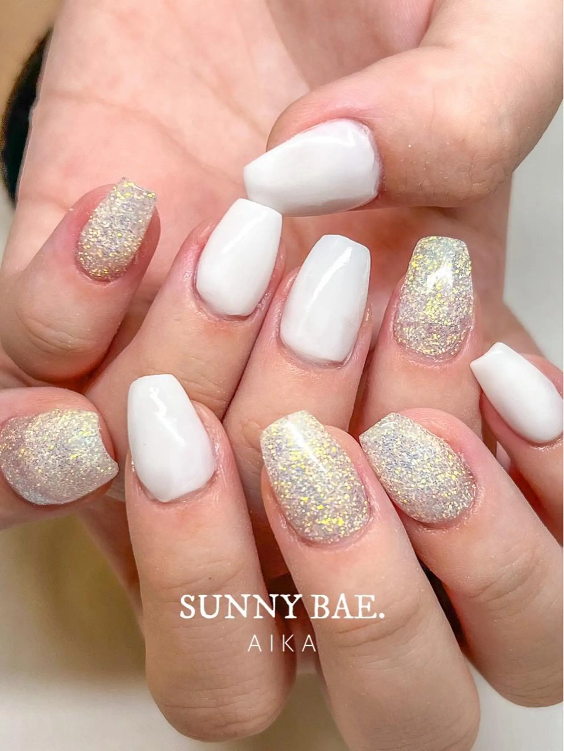 ショート ネイル ショートヘア アートネイル キラキラネイル ロングネイル スカルプネイル SUNNY BAE.所属・Made By AIKAのネイルデザイン