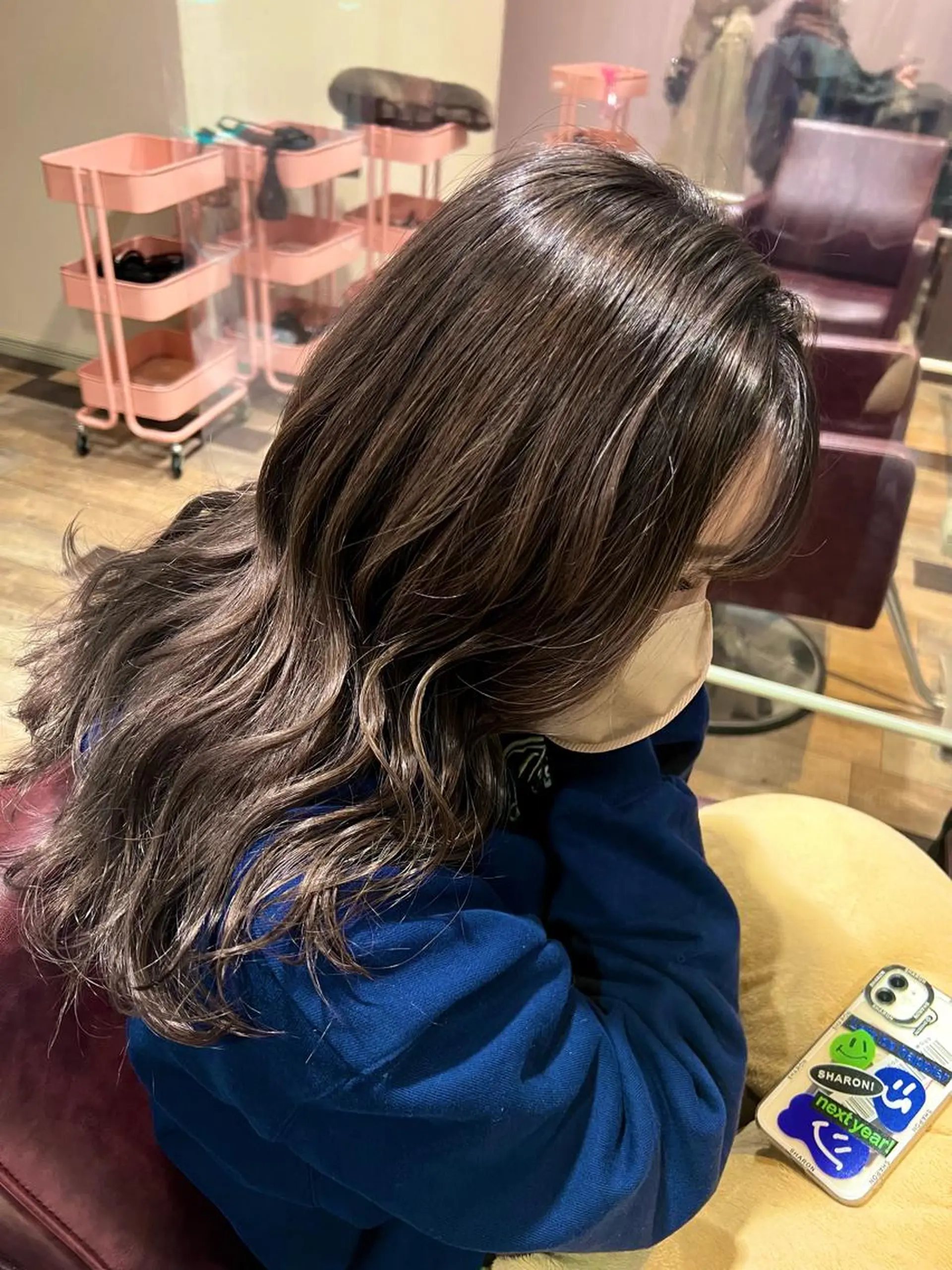 ロング カラー アッシュ 黒髪 ブリーチ ブルーカラー ブルーブラック 🌿寄り添い型美容師 🌿yuiのヘアスタイル