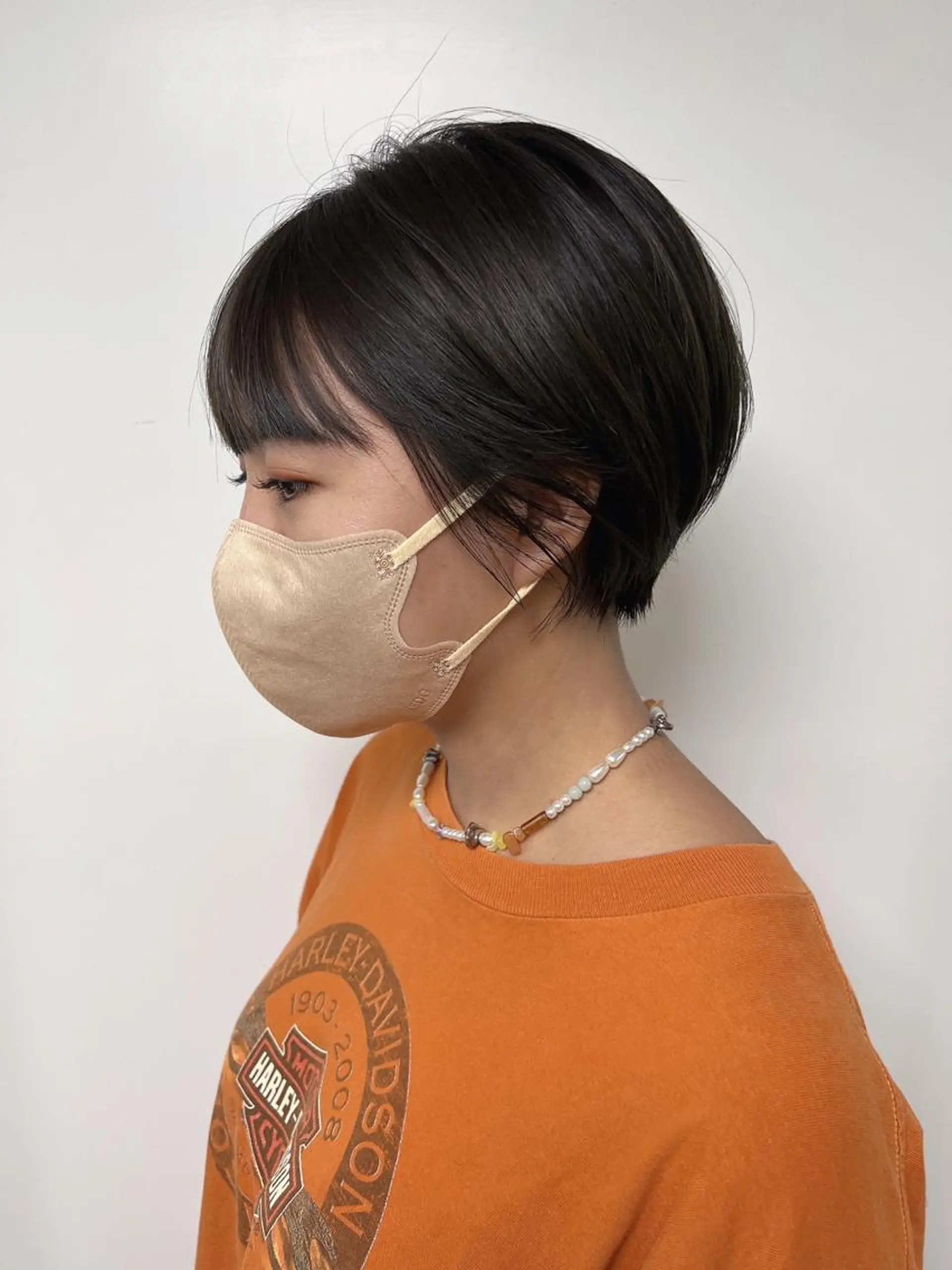 ショート morio from london所属・松岡彩華 ボブ /グレージュのヘアスタイル