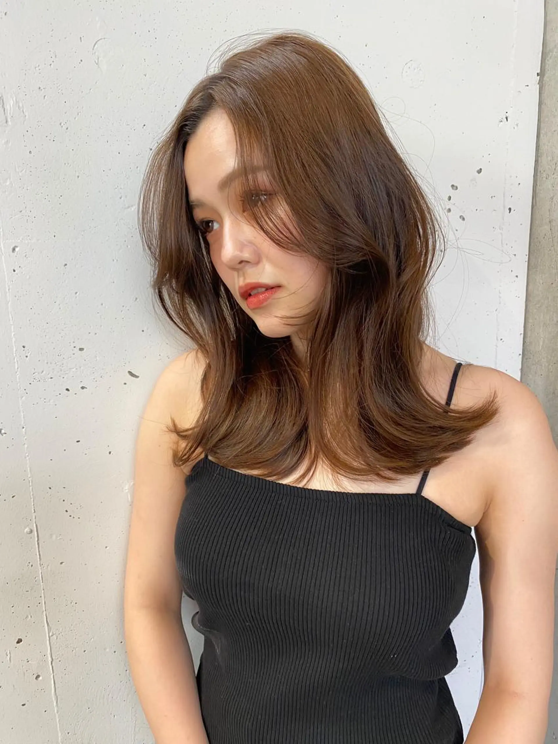 セミロング カラー ベージュカラー レイヤーカット Pia hair Design Yakuin所属・Pia ツボイ ケイタのヘアスタイル