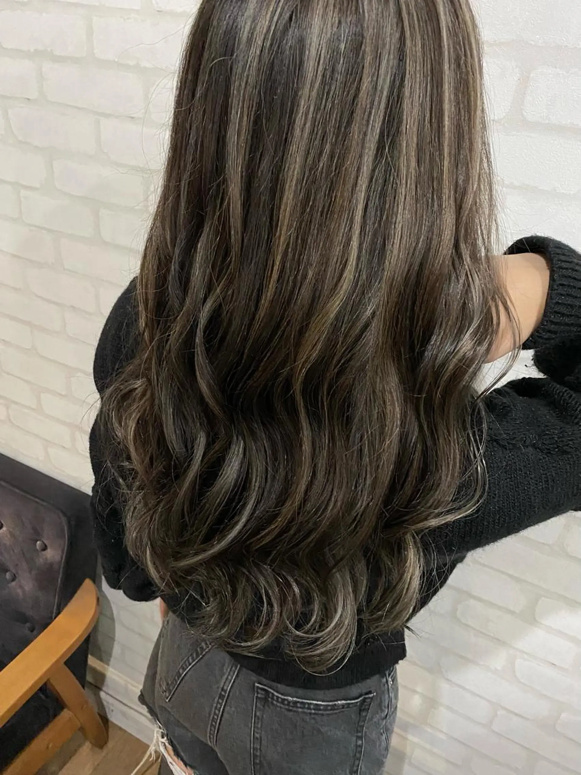 ロング ボブ エクステ ハイライト 髪質改善 韓国風ヘア ココルアナ 豊中美容室のヘアスタイル