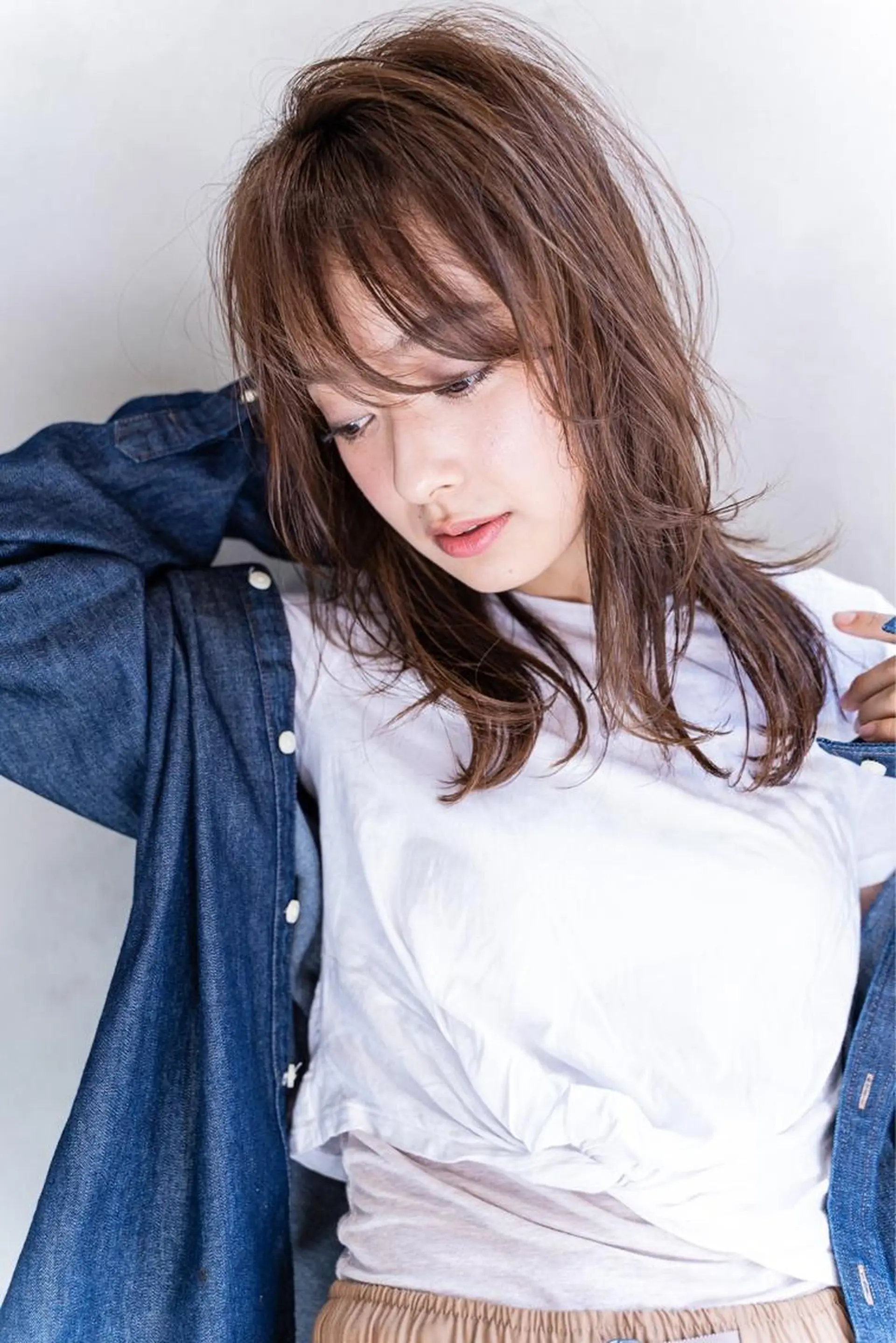 ミディアム カット ヘアカラー トリートメント ヘアセット IVE所属・ブリーチなし🤍 渋谷／原島杏奈のヘアスタイル