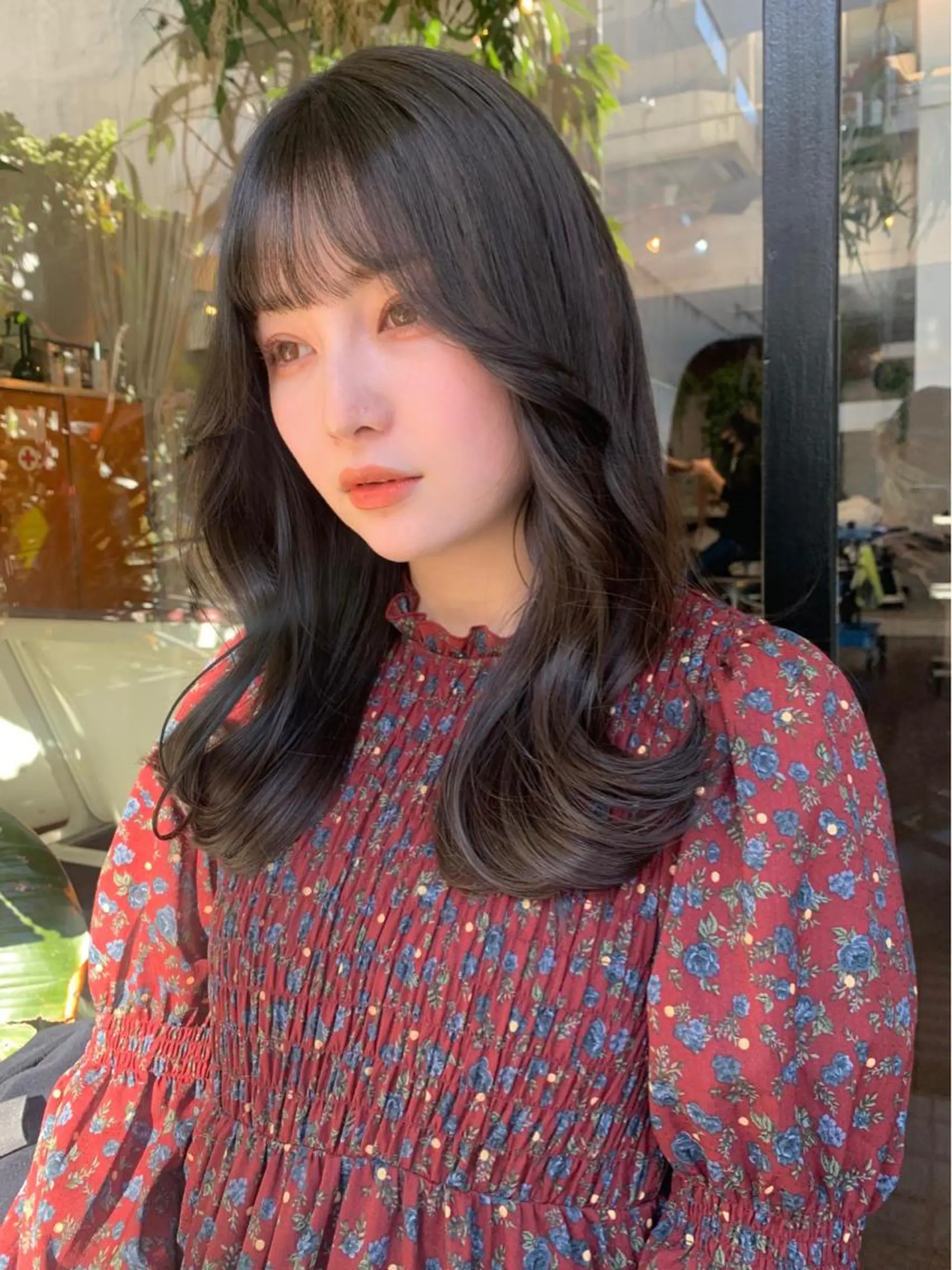 セミロング カラー ブラウンカラー 透明感カラー オリーブブラウン オレンジ カット ヘアカラー トリートメント ヘッドスパ ヘアセット 柔らかブラウン/顔周 りレイヤー♡ユウシのヘアスタイル