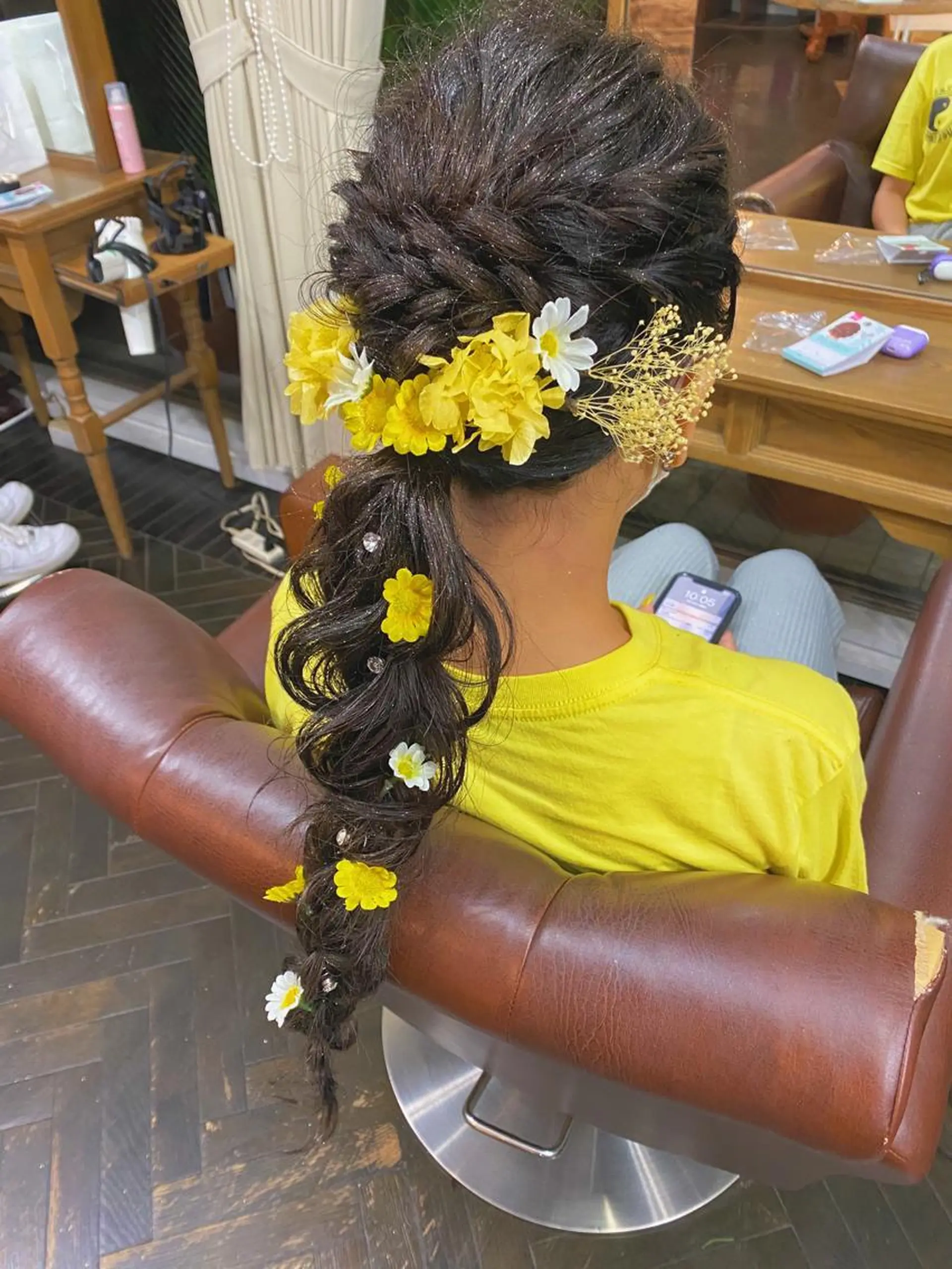 ロング ヘアアレンジ エクステ 外国人風カラー ハイライト 髪質改善 韓国風ヘア モモカ/ハイトーン /バレイヤージュのヘアスタイル