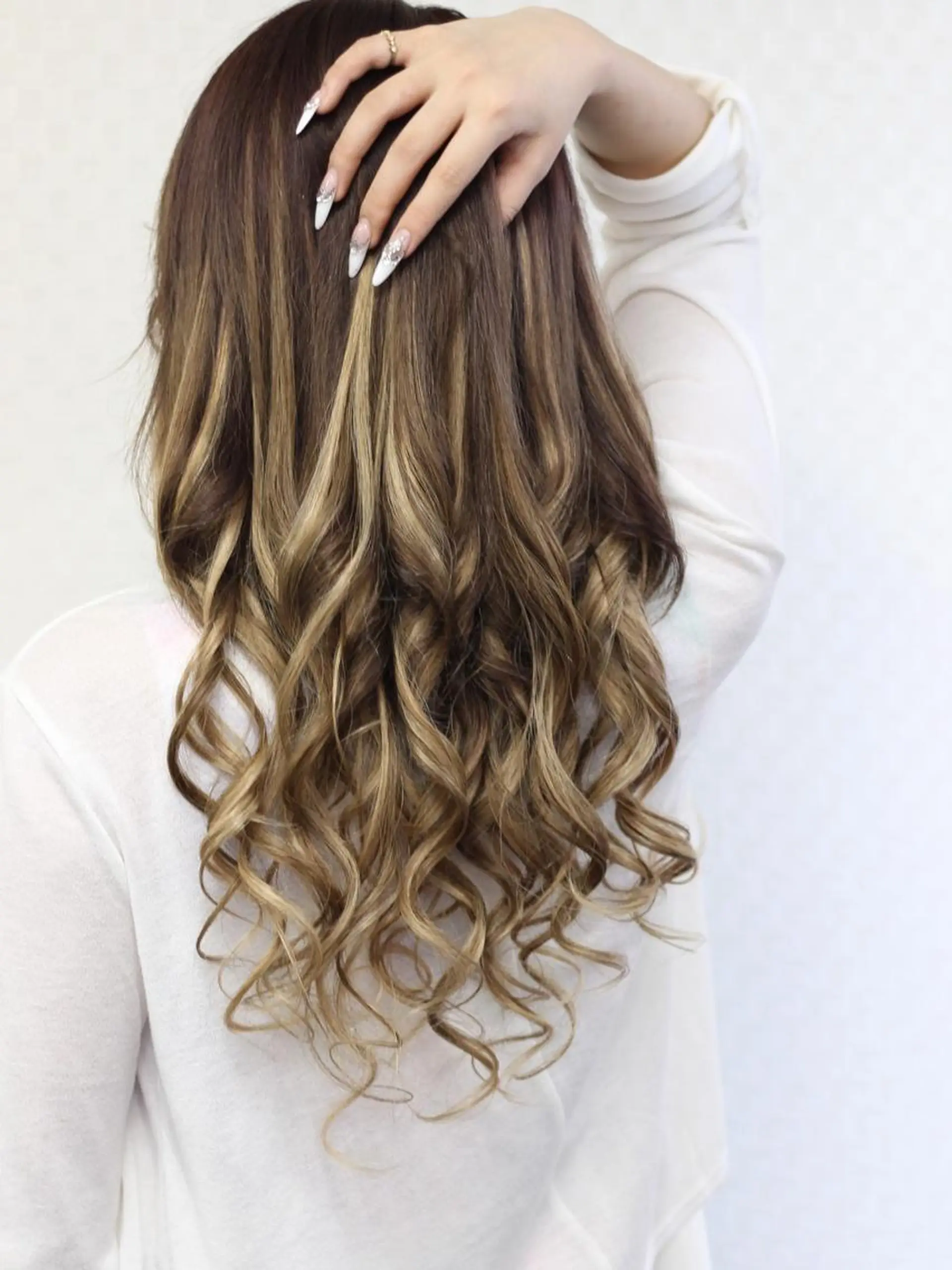 ロング カラー チビ編み込みエクステ シールEXどぅ〜すのヘアスタイル