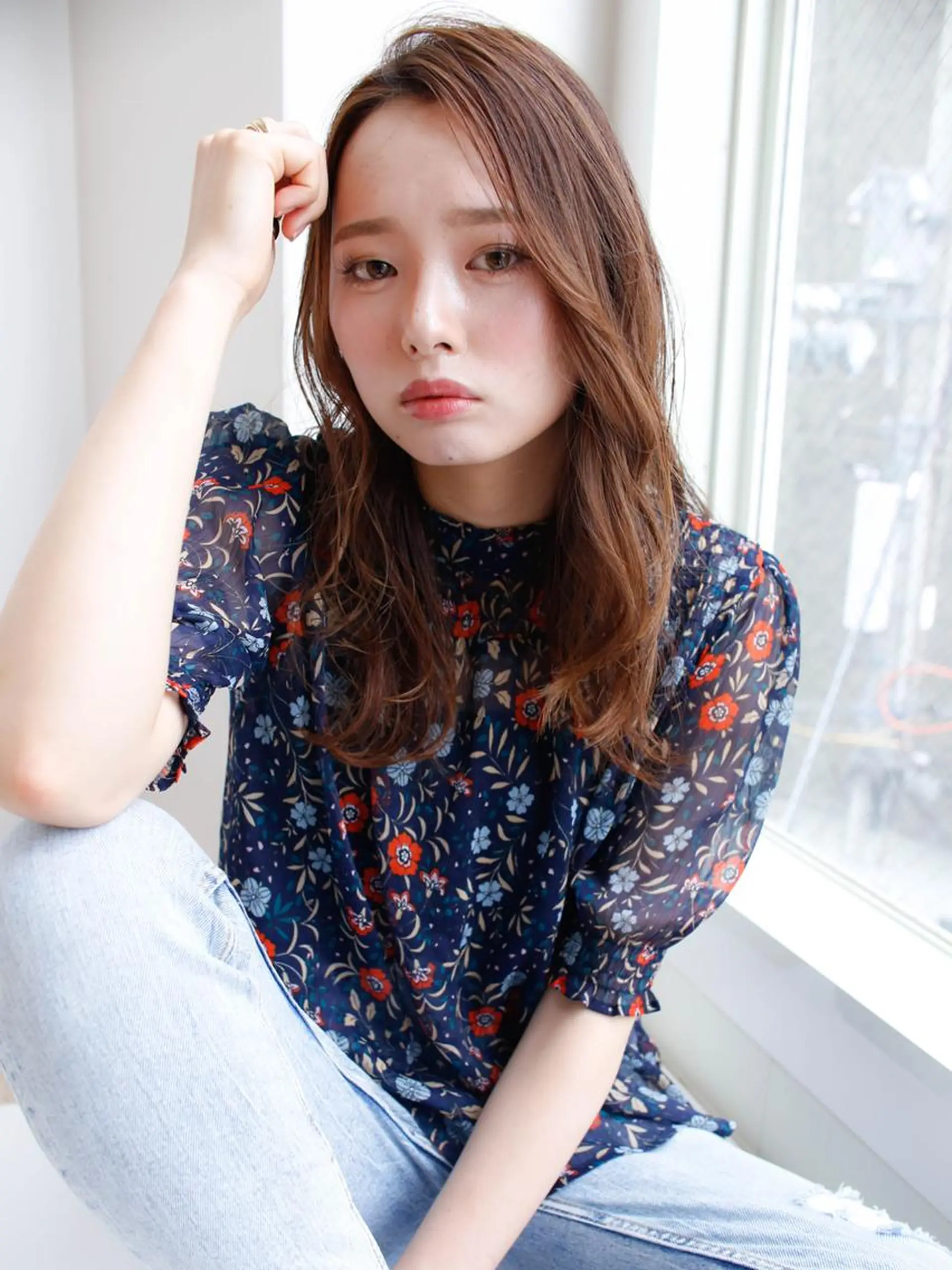 ミディアム アッシュ ボブ くせ毛 小顔カット 外ハネヘア ルーチェヘアー 北摂エリアNo.1のヘアスタイル