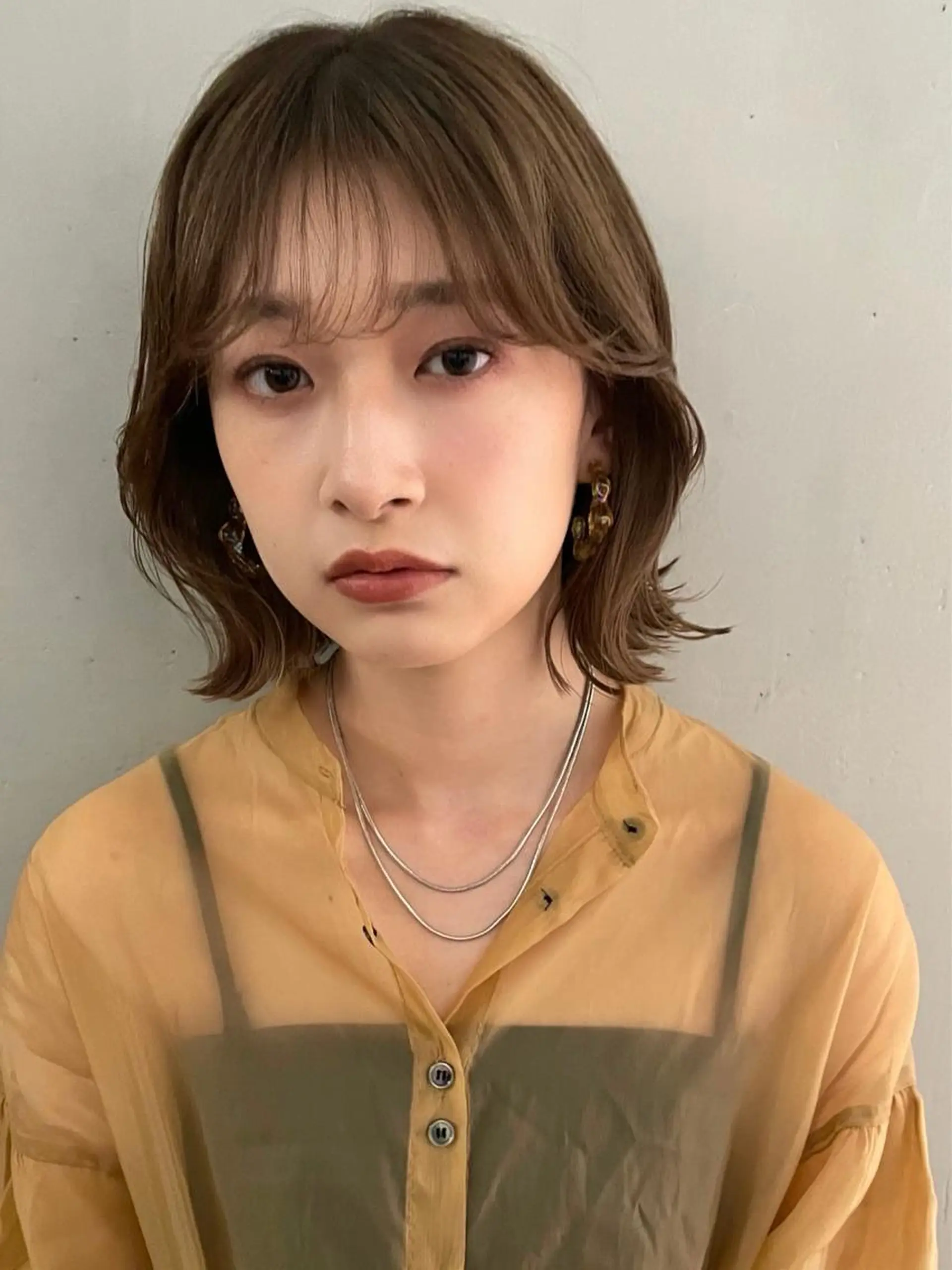 ミディアム カラー オリーブカラー ボブ くびれヘア 顔まわりレイヤー 韓国風ヘア カット ヘアカラー トリートメント 卒業式受付中🌻 肥田亜沙美のその他イメージ