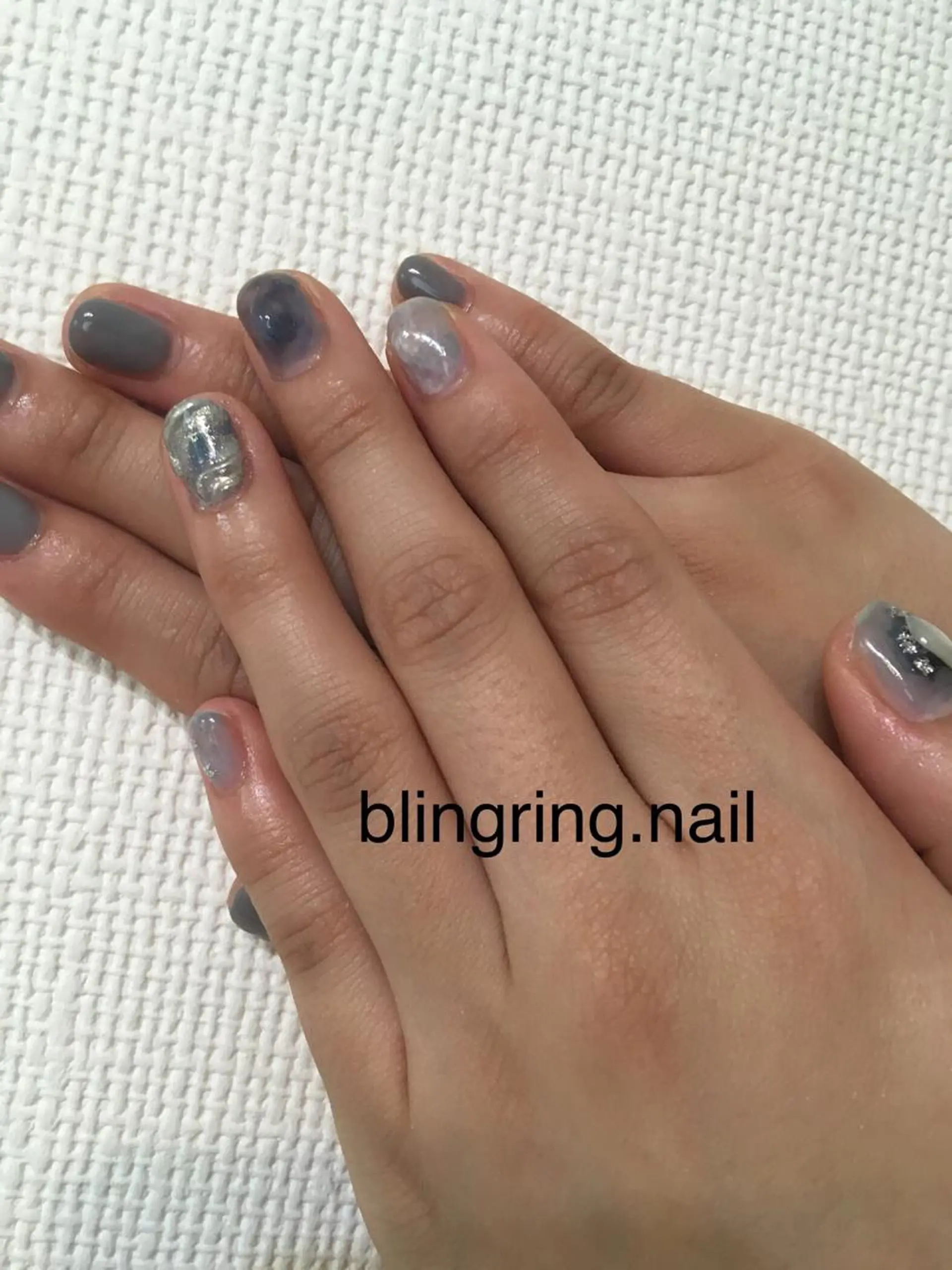 ネイル 大理石ネイル(マーブル) 持ち込み ストーンネイル ハンドネイル 🌈KANÅKO 🌈のネイルデザイン