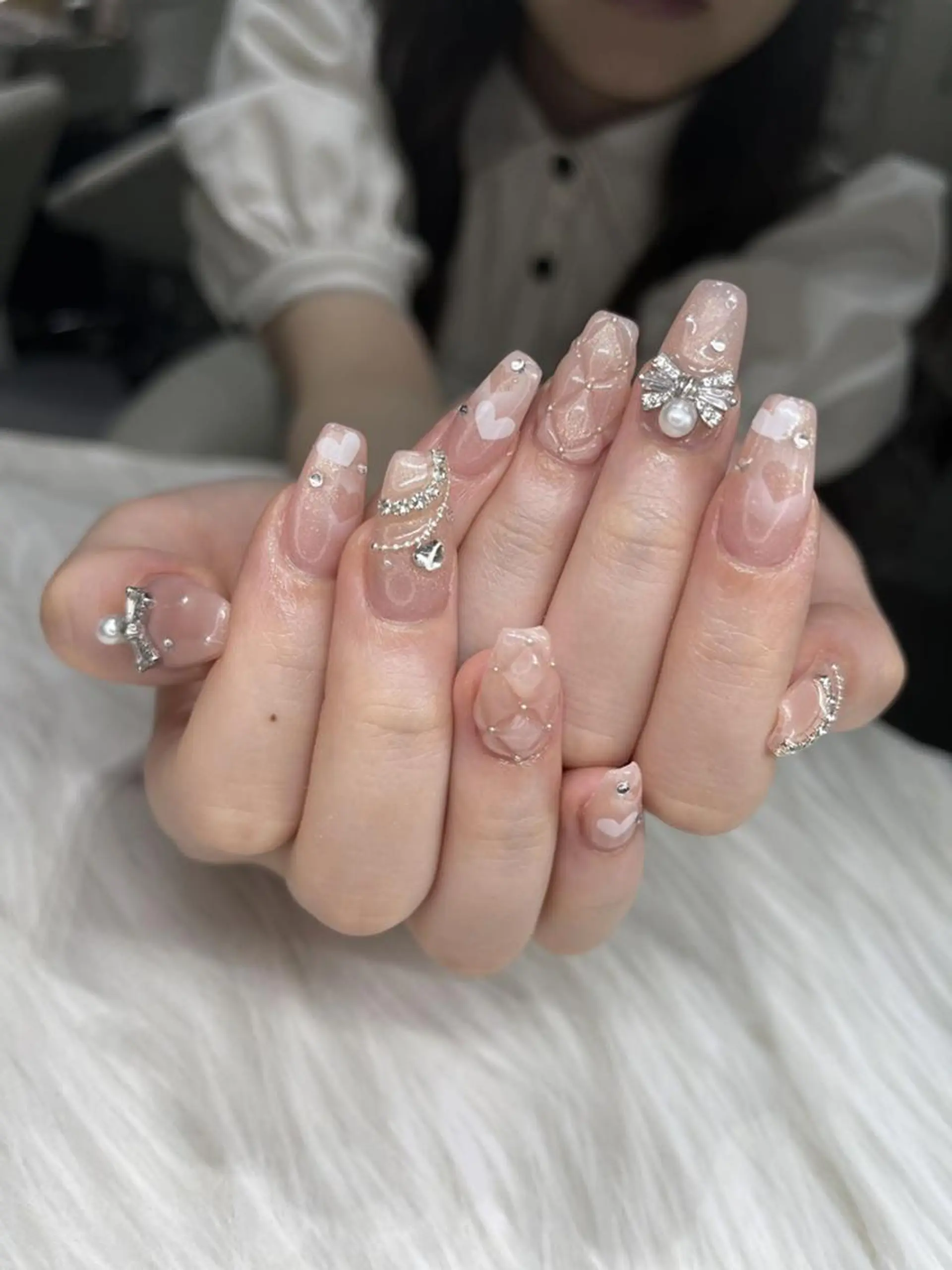 ネイル アートネイル 長さ出し ネイルチップ Queen‘s なんのネイルデザイン