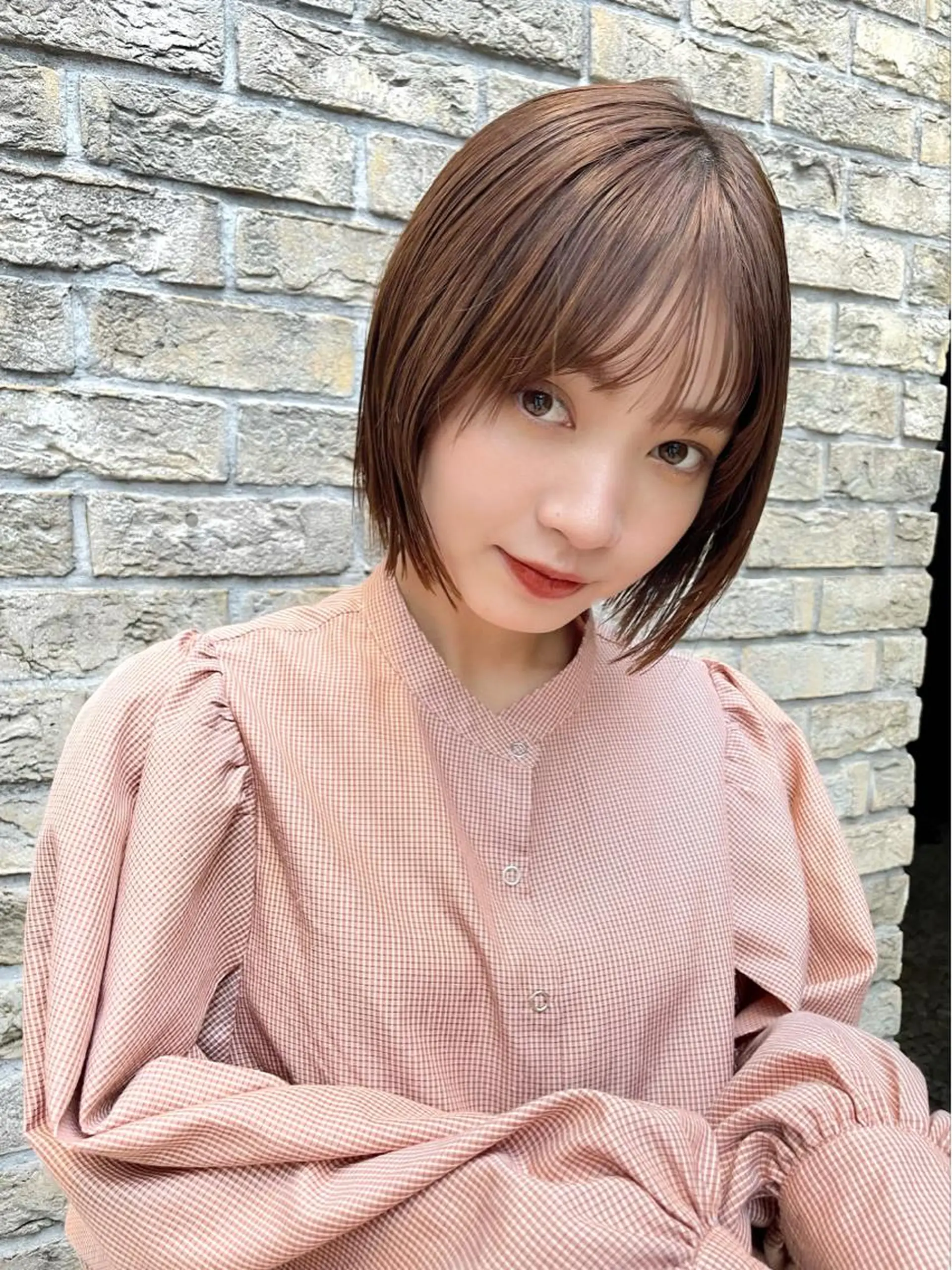 ショート ボブ シースルーバング サイドバング 結べるレイヤーボブ くびれLady表参道のヘアスタイル