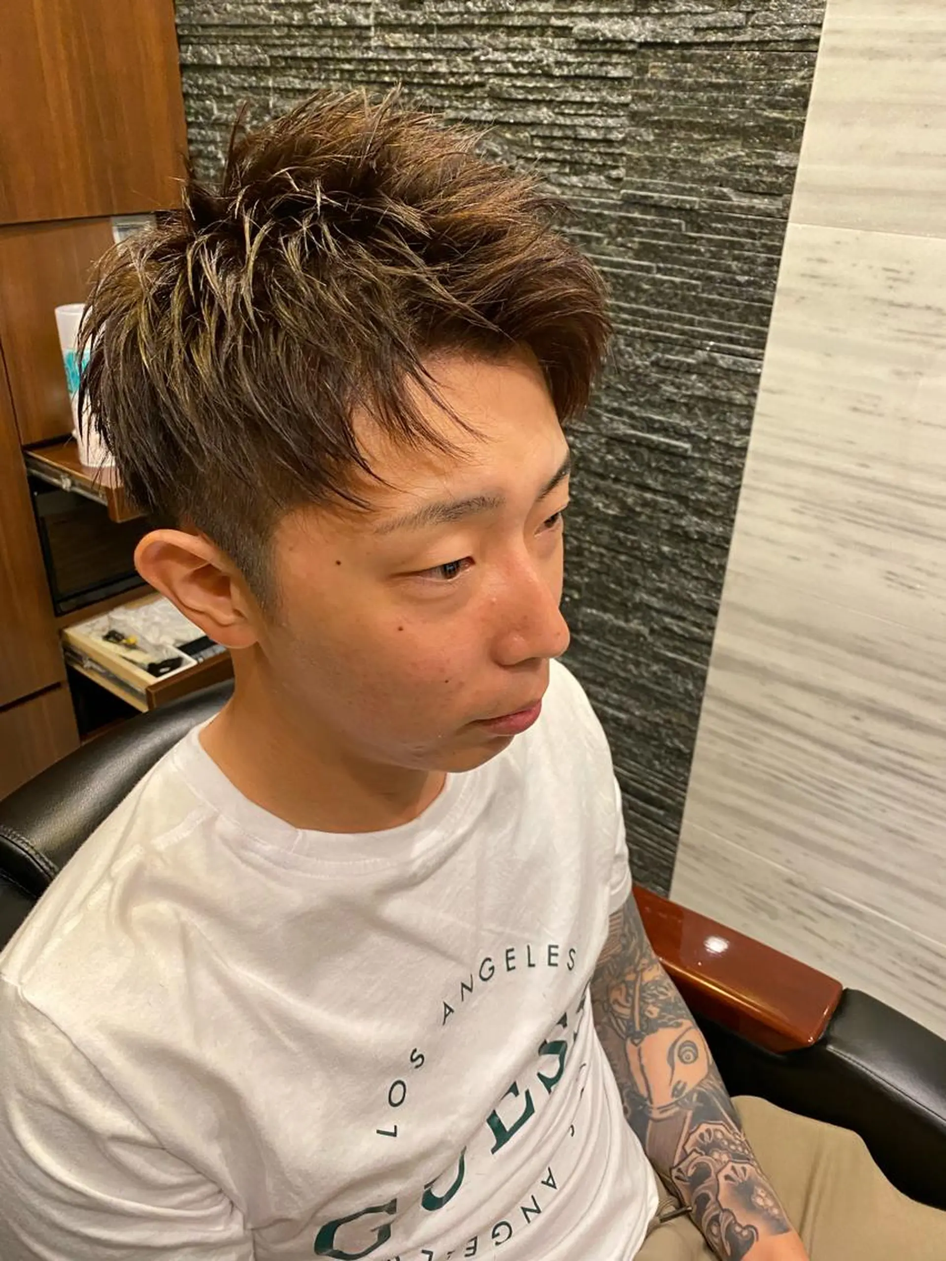 ショート カラー メンズ ヒロ銀座ヘアーサロン BARBER SHOP川崎店所属・岡本 宗士のヘアスタイル