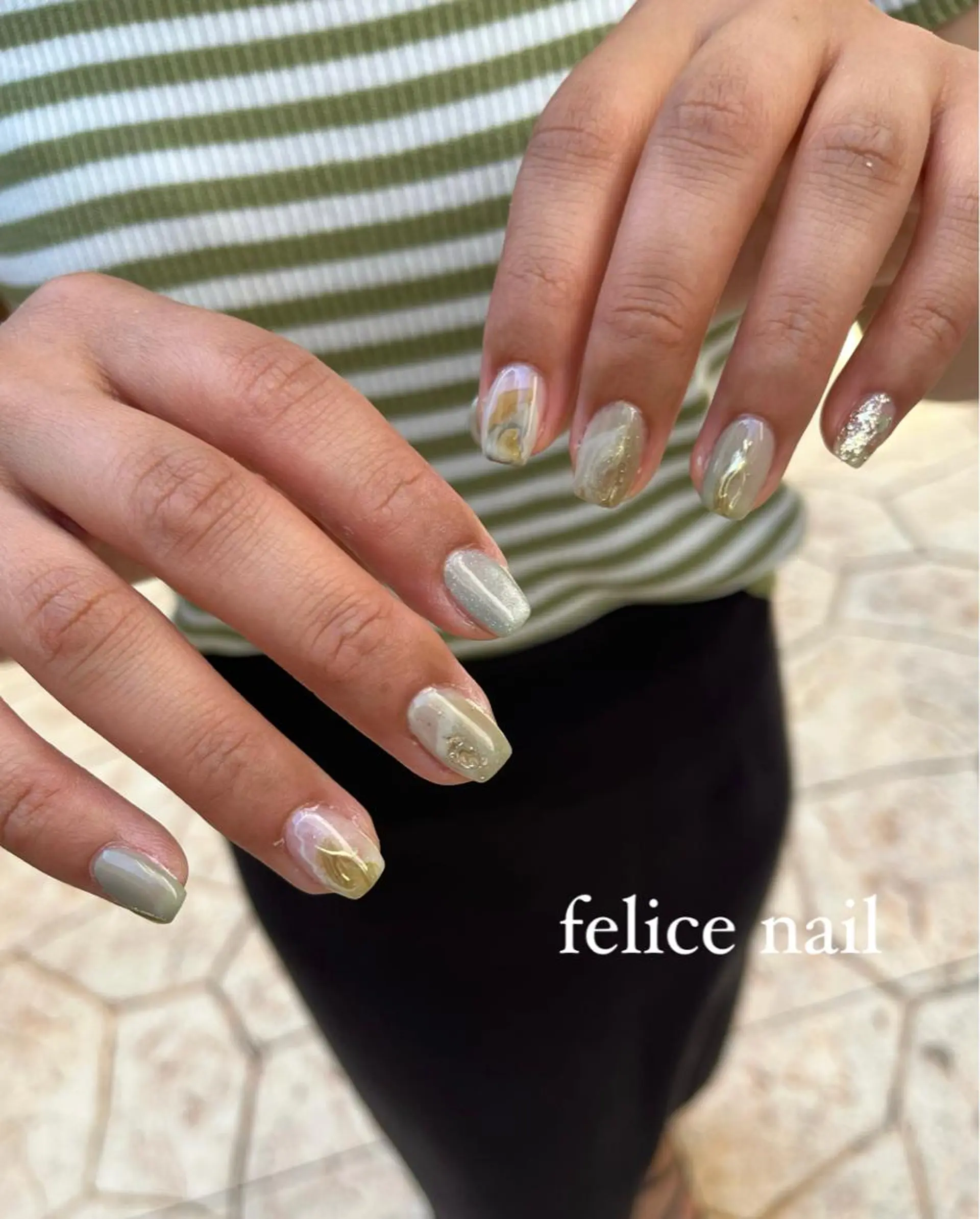 ネイル ジェルネイル マグネットネイル ニュアンスネイル パラジェル felice nailのネイルデザイン