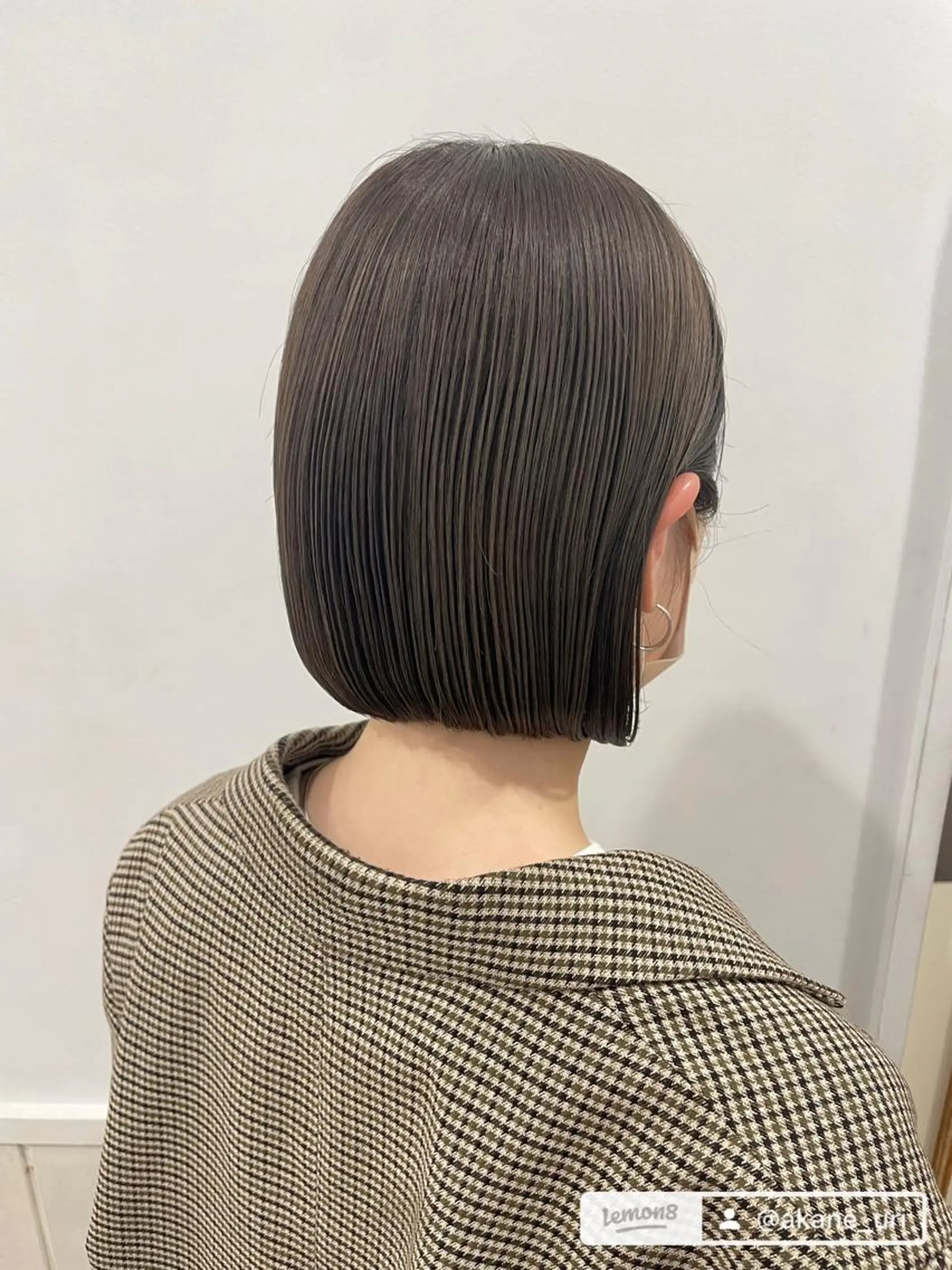 ショート カラー カット ヘアカラー トリートメント ぱつっとボブ/ 小野あかねのヘアスタイル