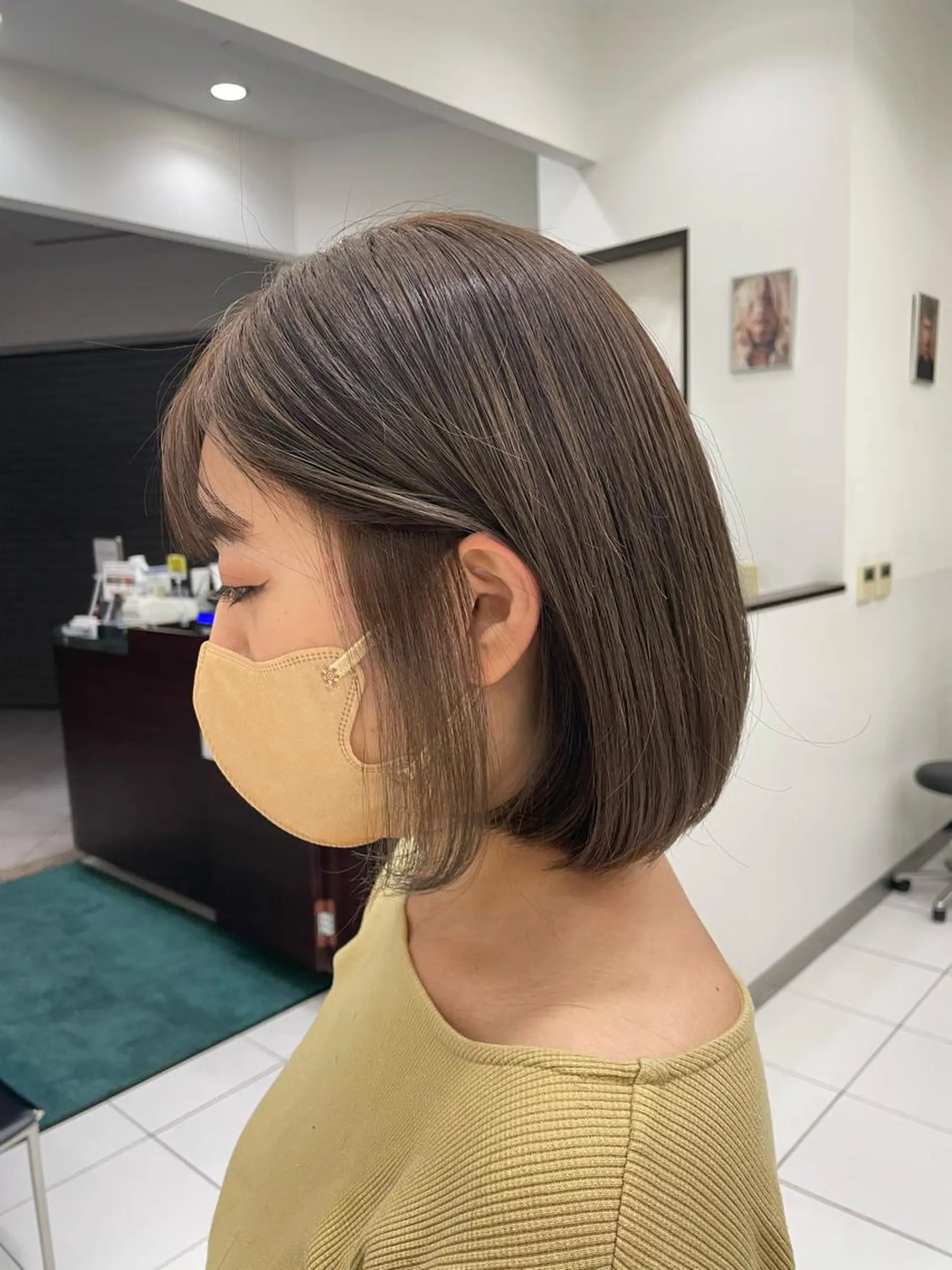 ショート カラー アッシュ ベージュカラー ボブ 今だけカット無料✨ 表参道美容師　井出光のヘアスタイル