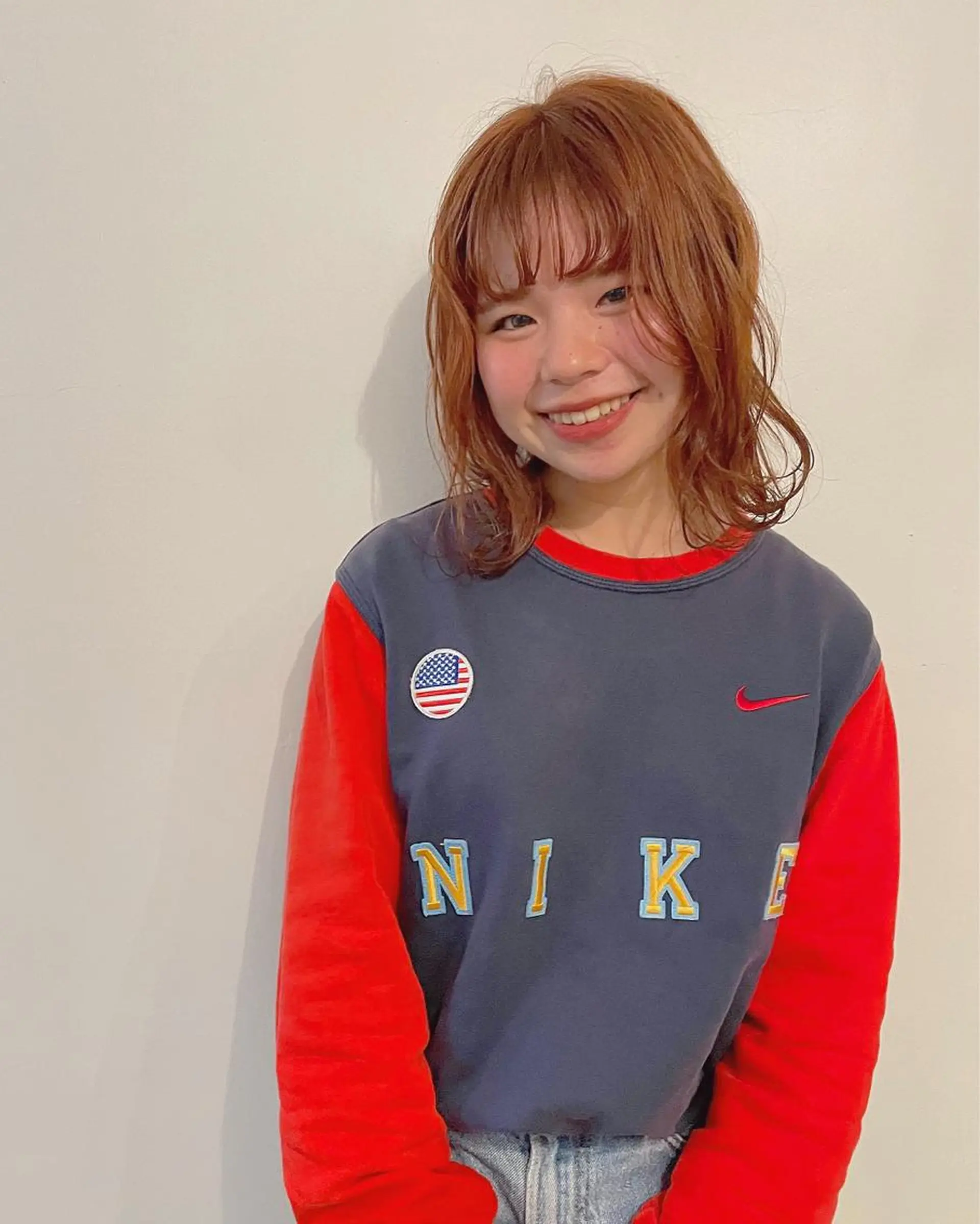 ミディアム カラー ブリーチ ブリーチなしカラー オレンジ COMILE 🌼 SUZUKAのヘアスタイル