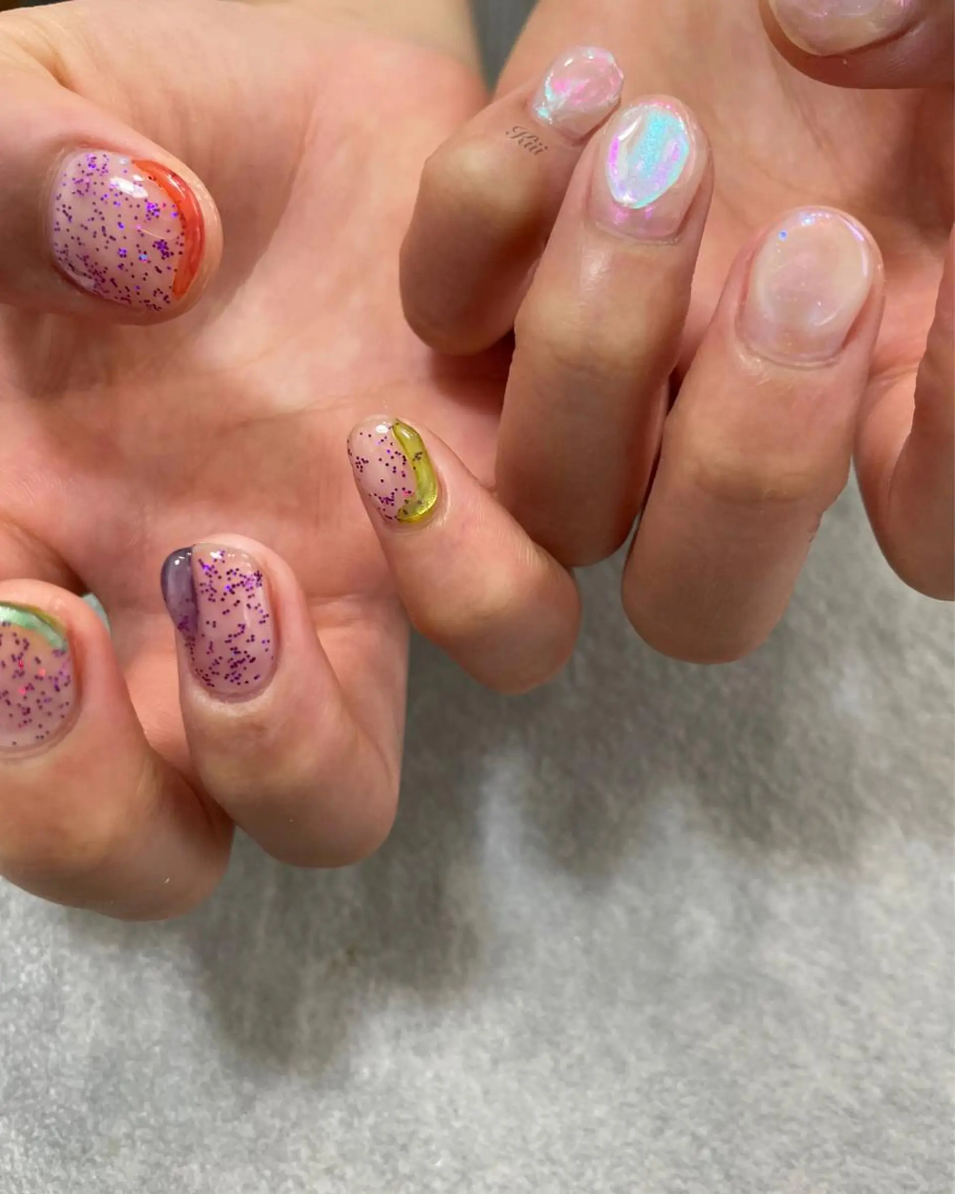 ネイル クリアネイル ハンドネイル フットネイル kiii.__ ✴︎*のネイルデザイン