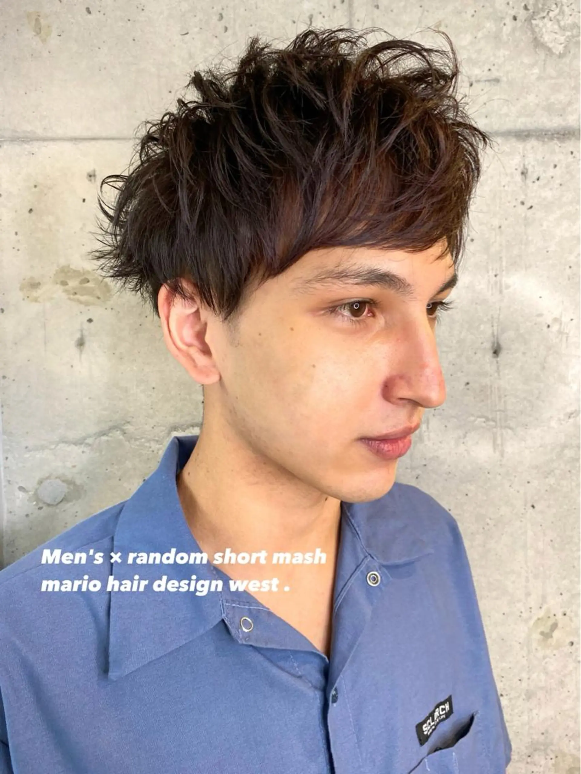 ショート カラー メンズ マッシュ 学生（メンズ向け） ブラウンカラー ディープラベンダー ラベンダーカラー 竹嶌 健吾のヘアスタイル